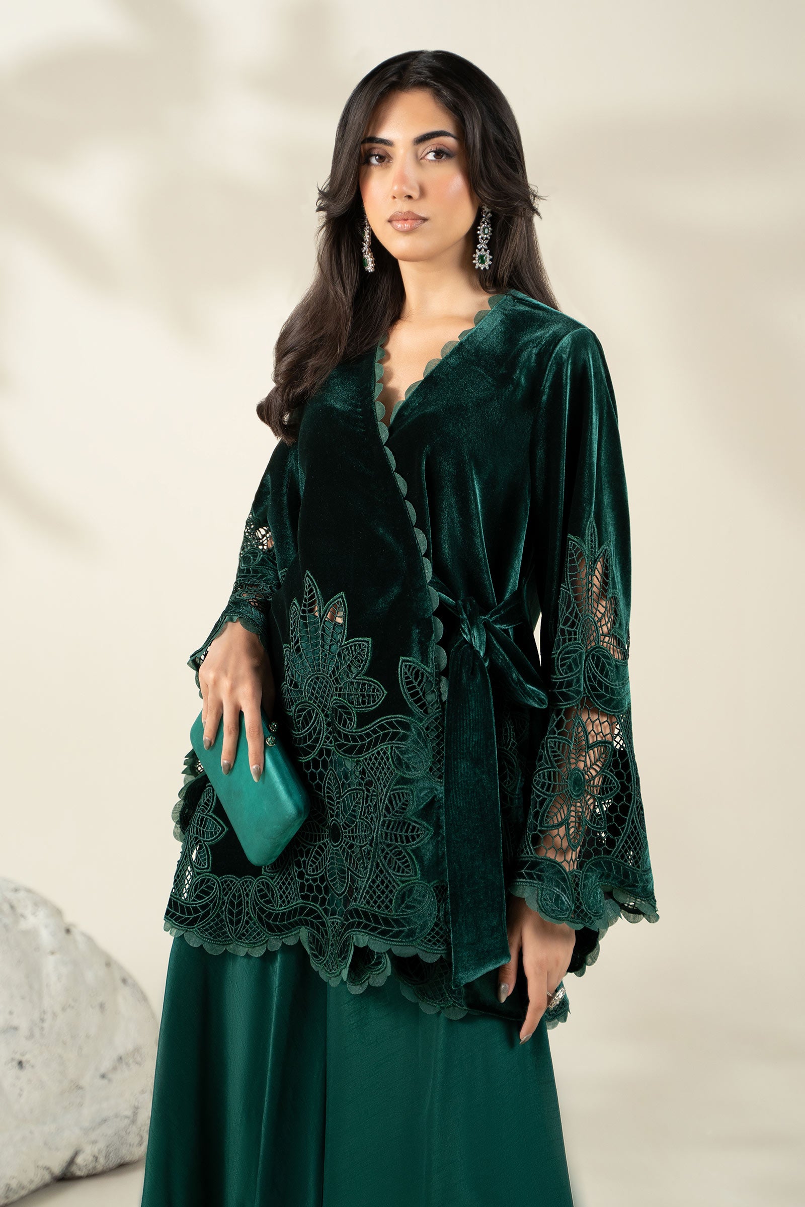 Embroidered Velvet Fabric (1Pc) | LF-CH25-05