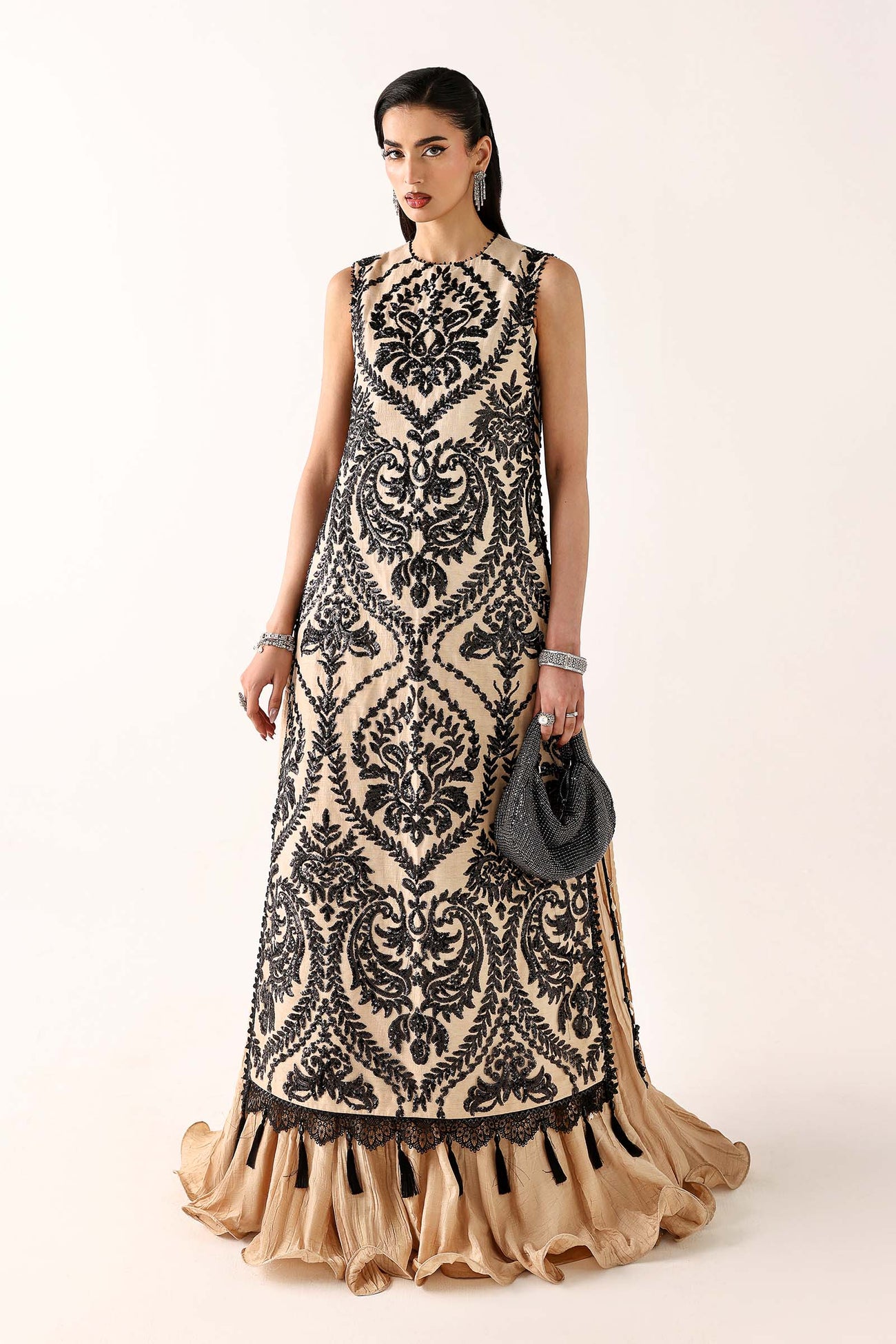 Embroidered Net Fabric (1Pc)