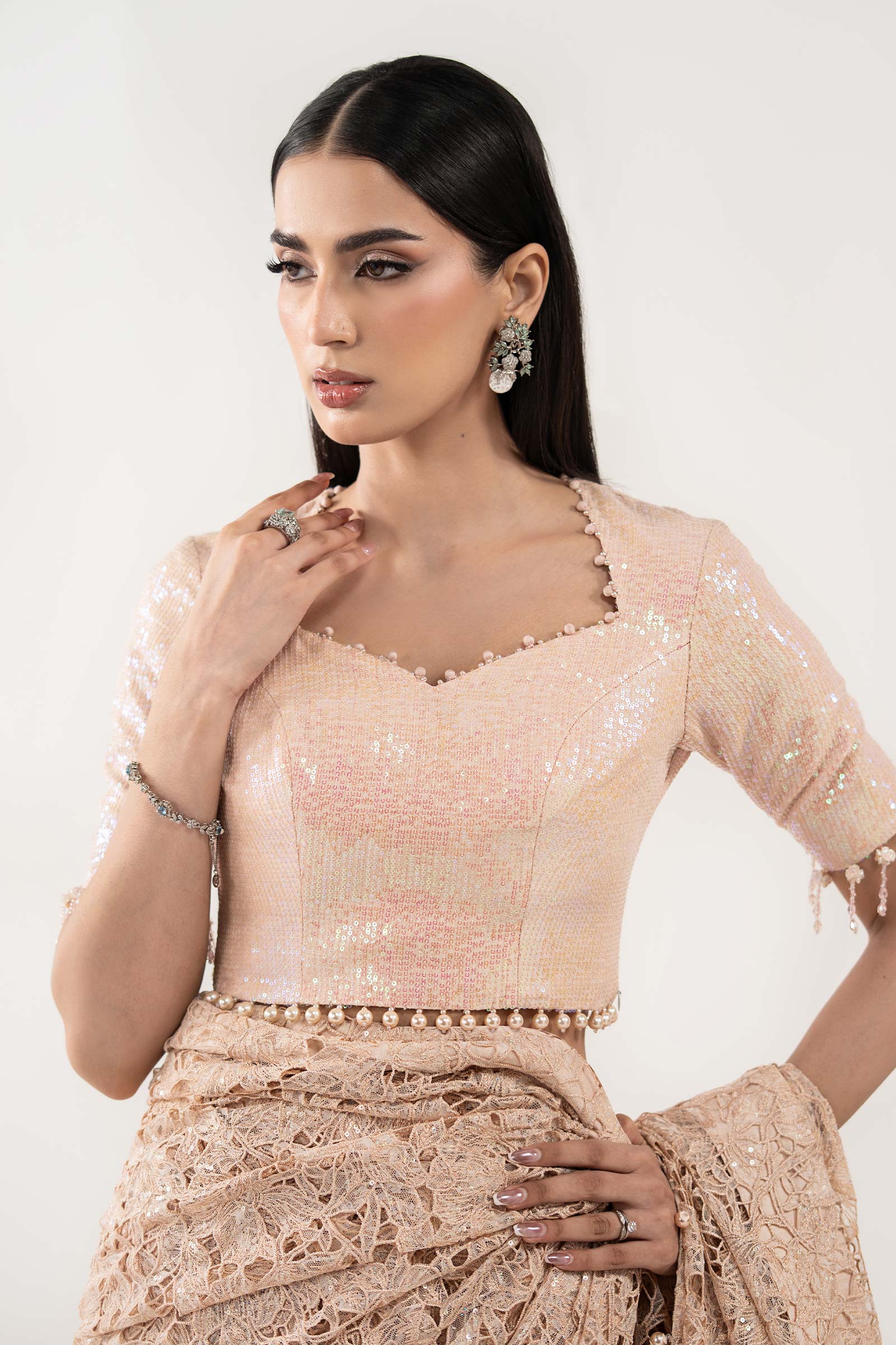 Embroidered Georgette Fabric (1Pc)