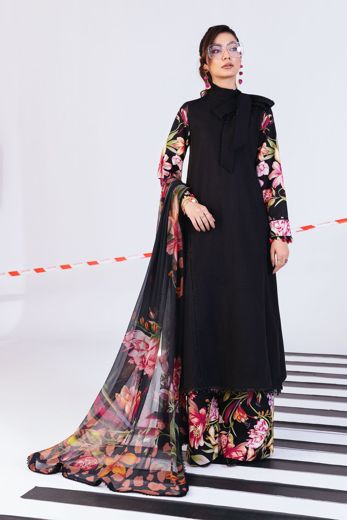 3 Pc Unstitched Printed Slub Khaddar Suit