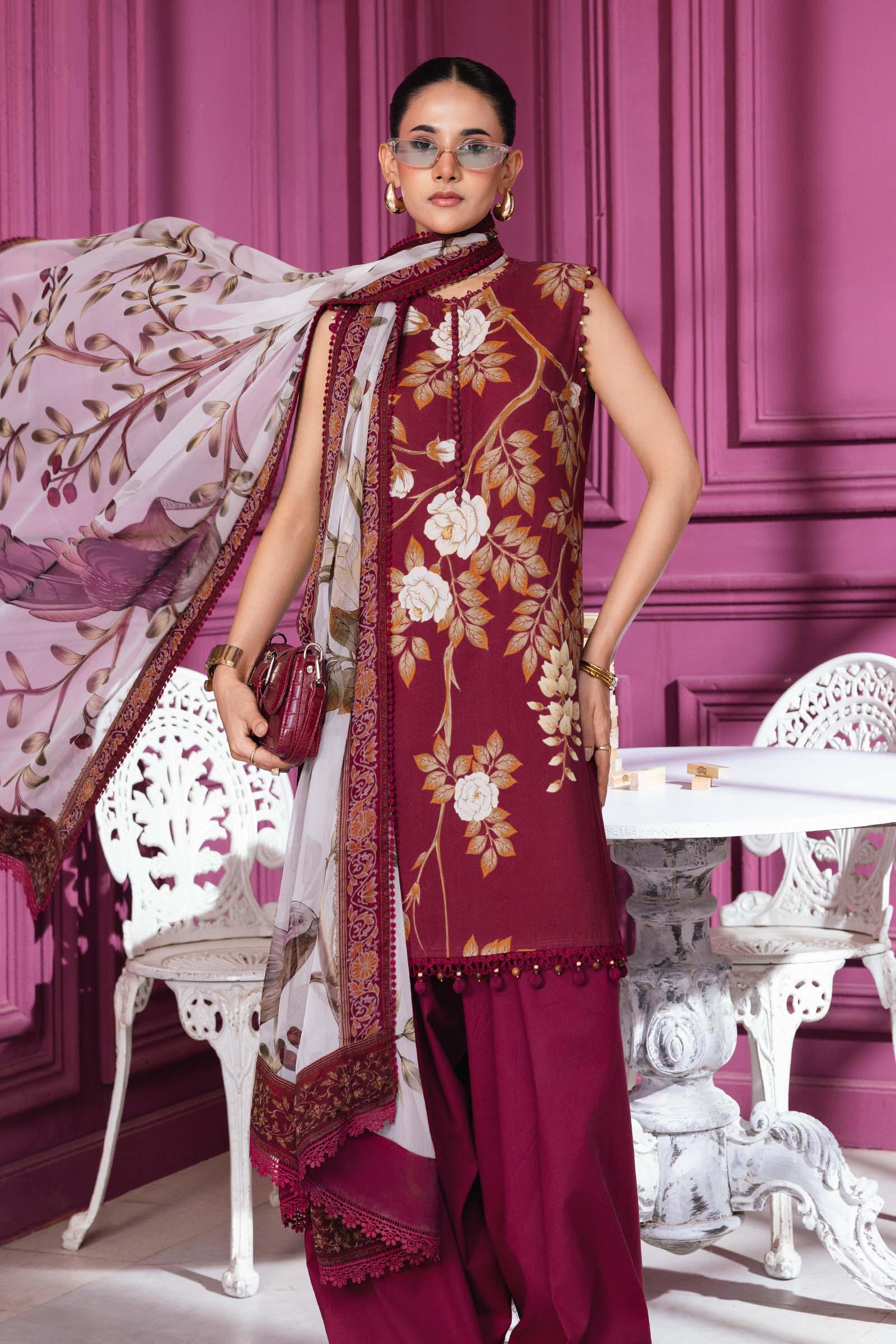 3 Pc Unstitched Printed Linen Suit