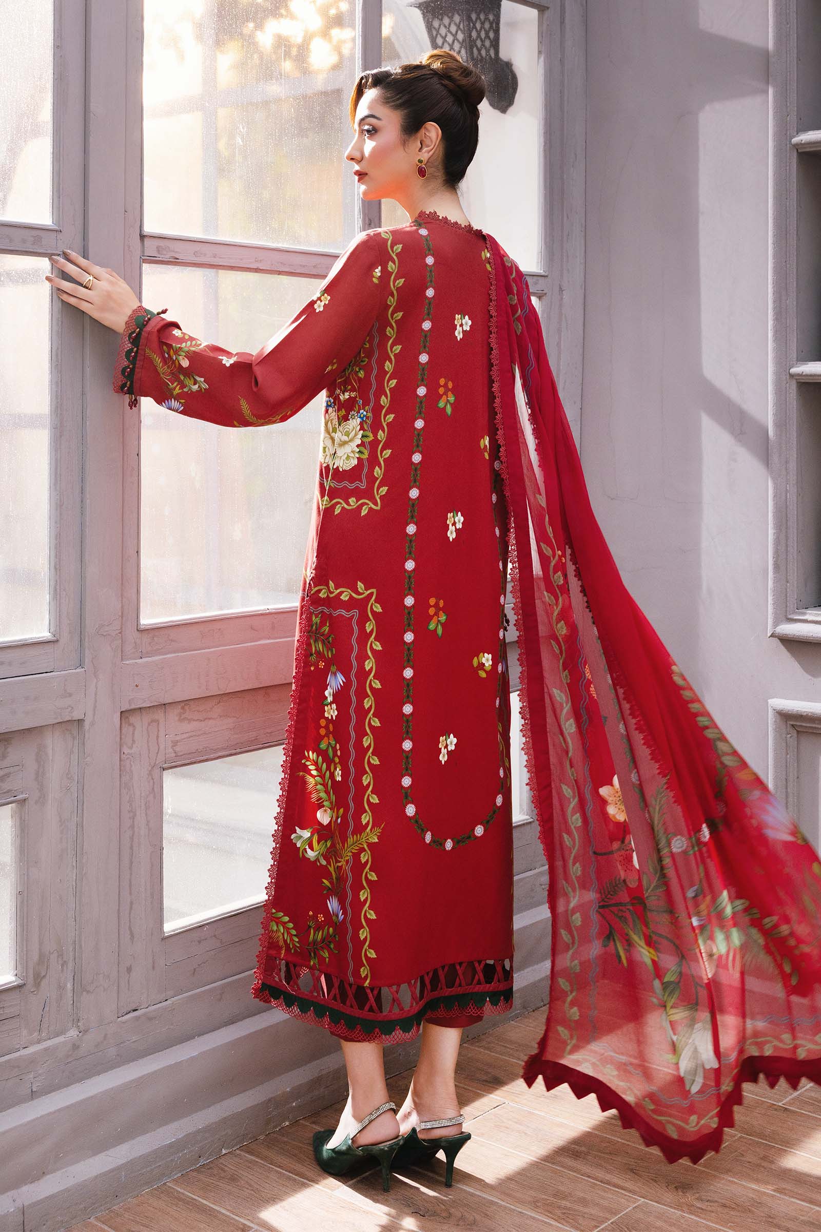 3 Pc Unstitched Printed Marina Twill Suit