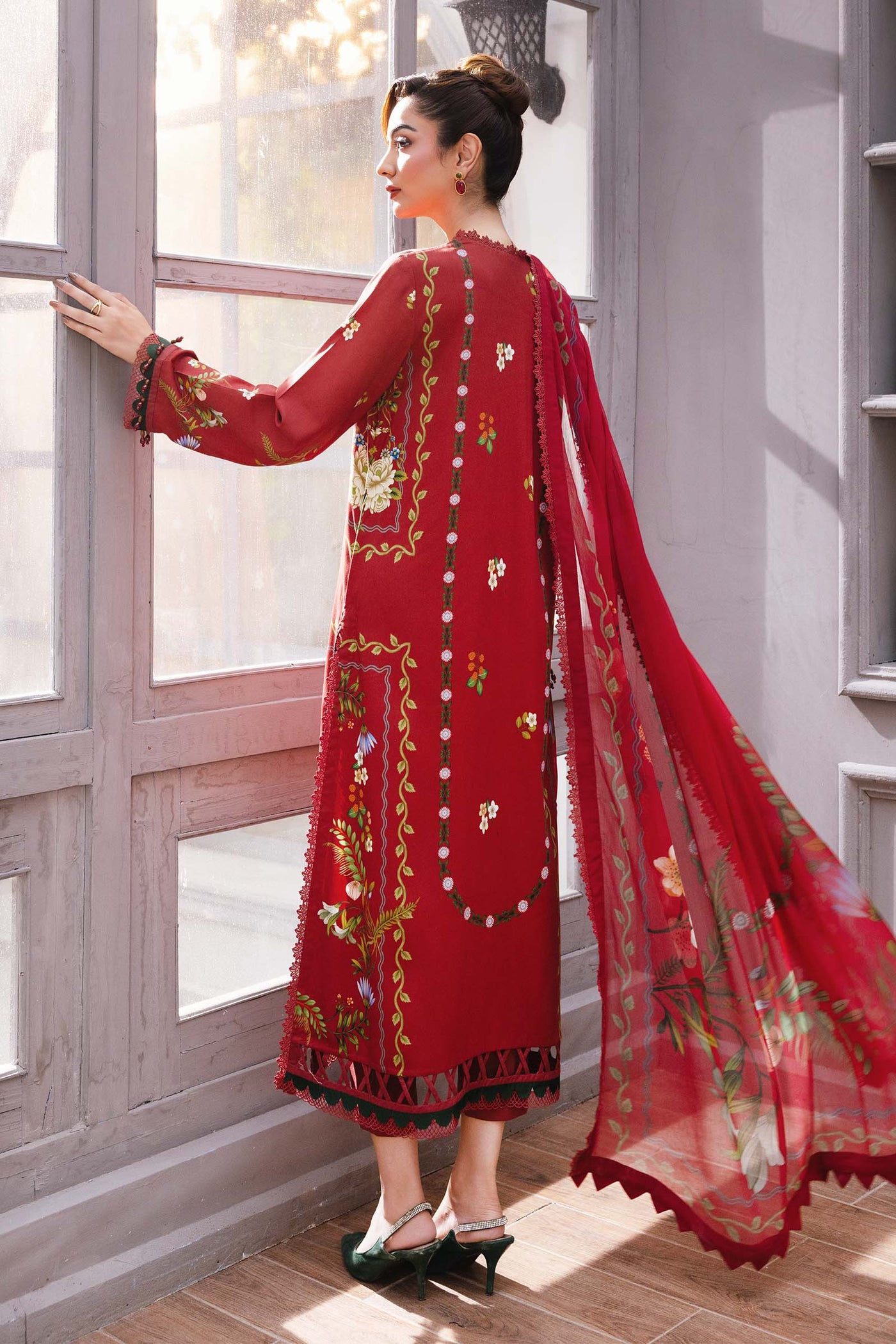 3 Pc Unstitched Printed Marina Twill Suit