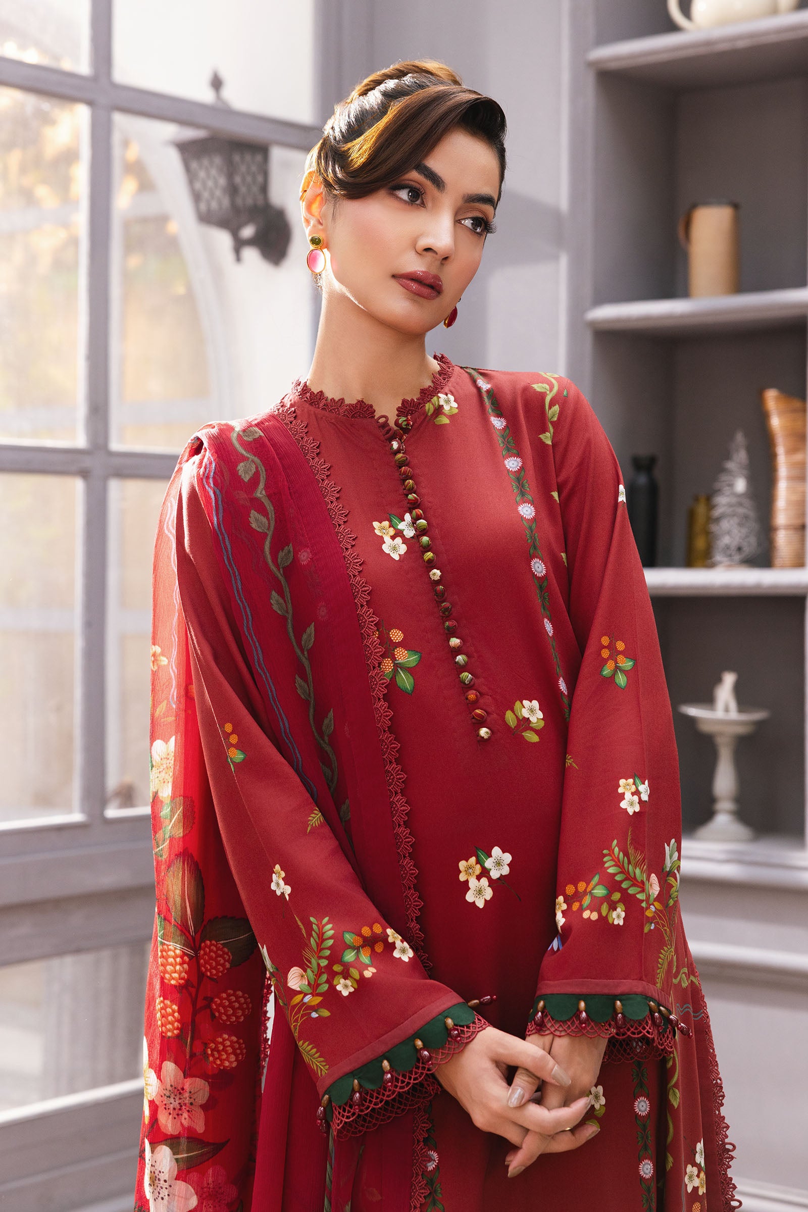 3 Pc Unstitched Printed Marina Twill Suit