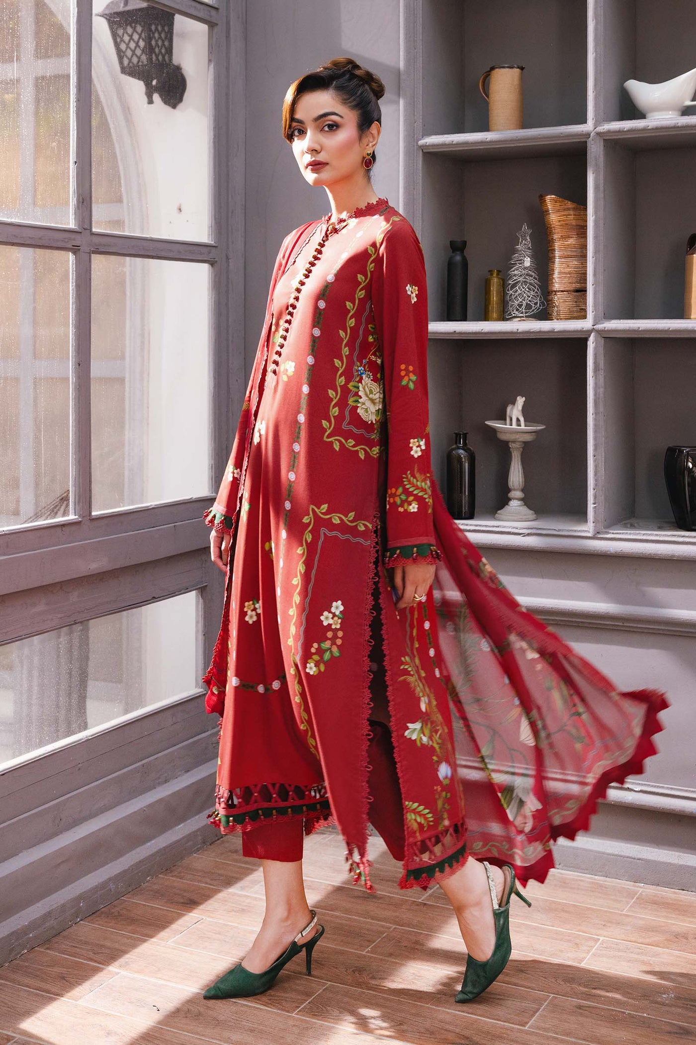 3 Pc Unstitched Printed Marina Twill Suit