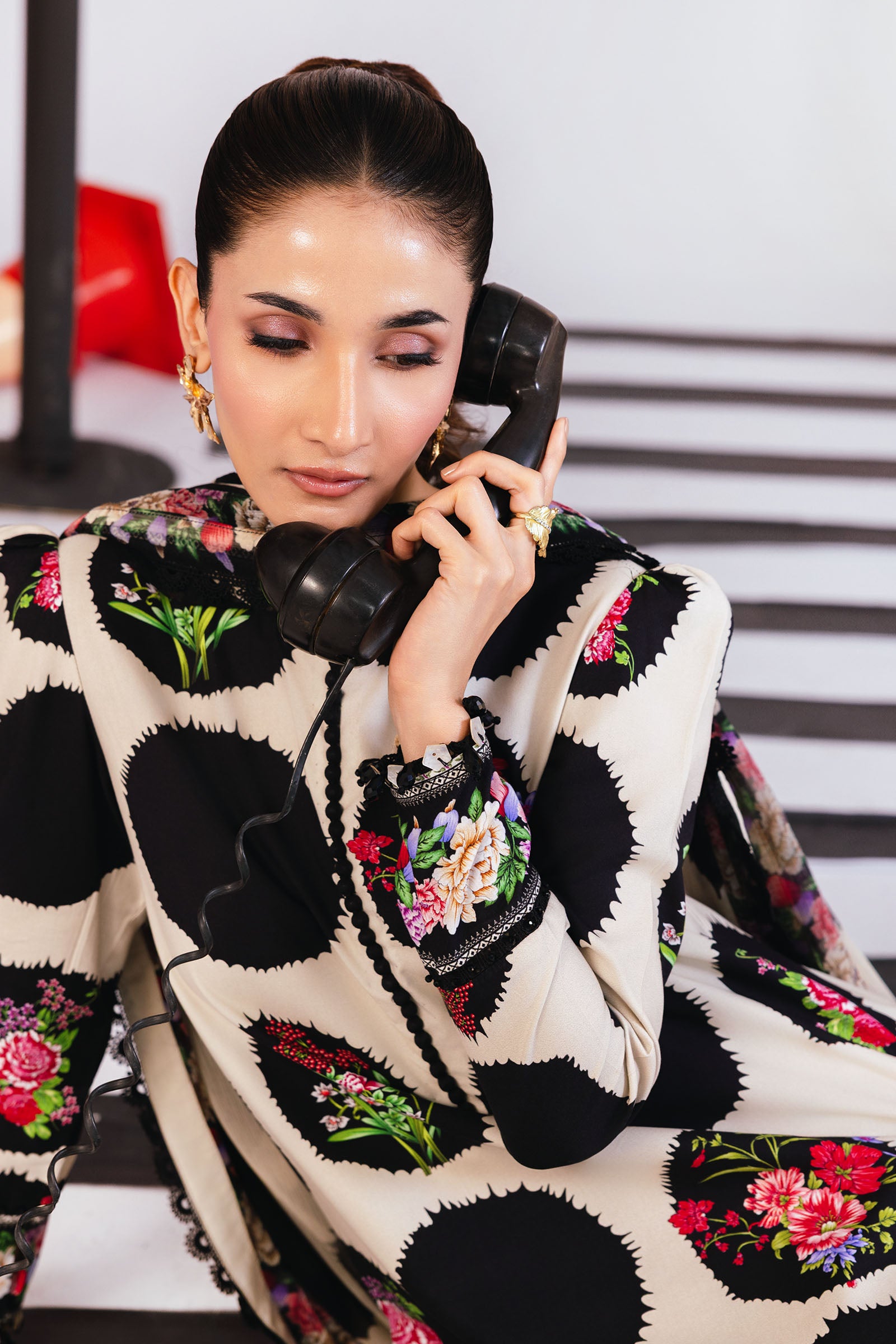 3 Pc Unstitched Printed Marina Twill Suit