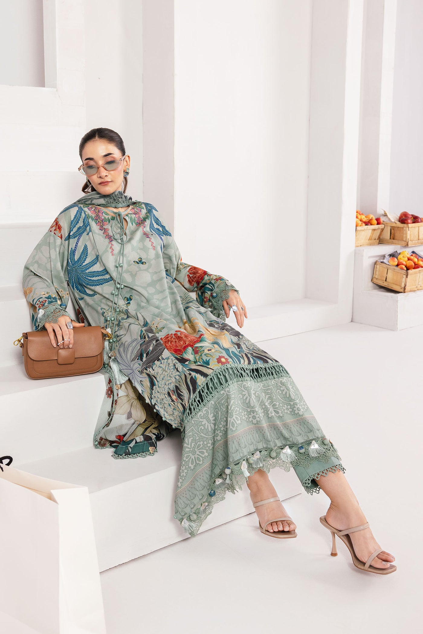 3 Pc Unstitched Printed Linen Suit