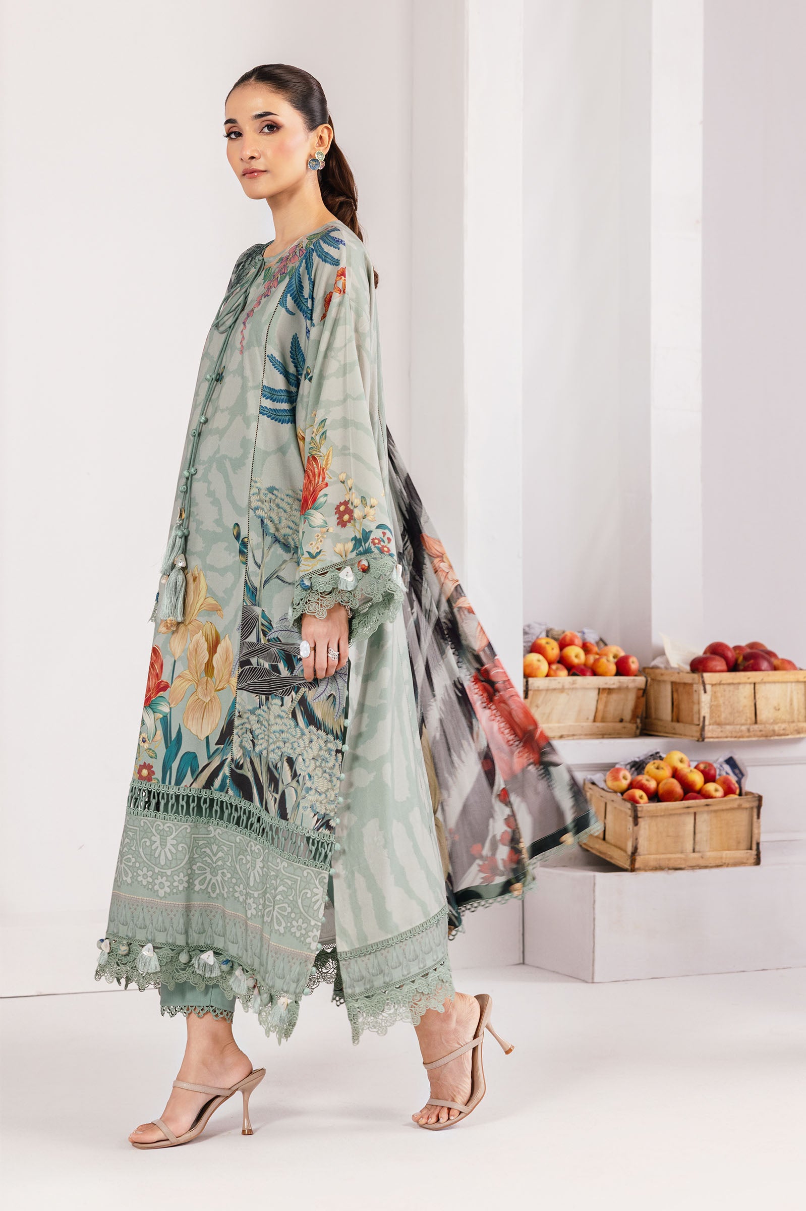 3 Pc Unstitched Printed Linen Suit