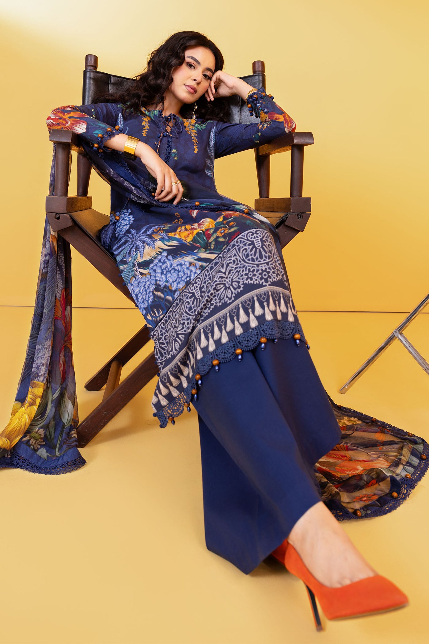 3 Pc Unstitched Printed Linen Suit