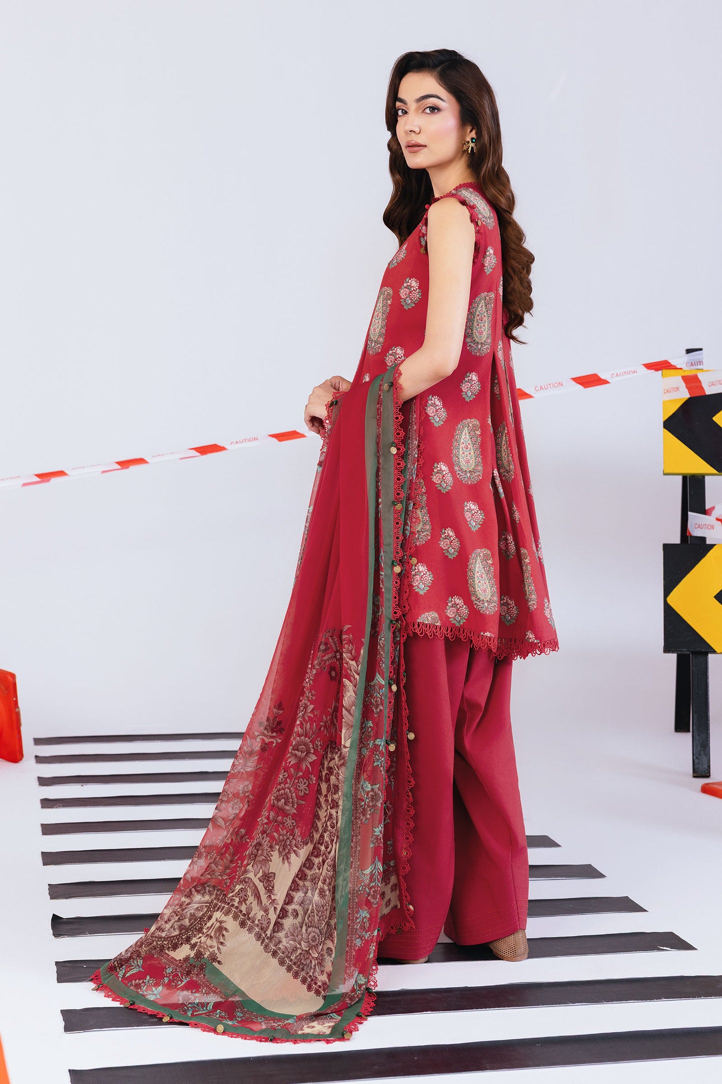 3 Pc Unstitched Printed Linen Suit