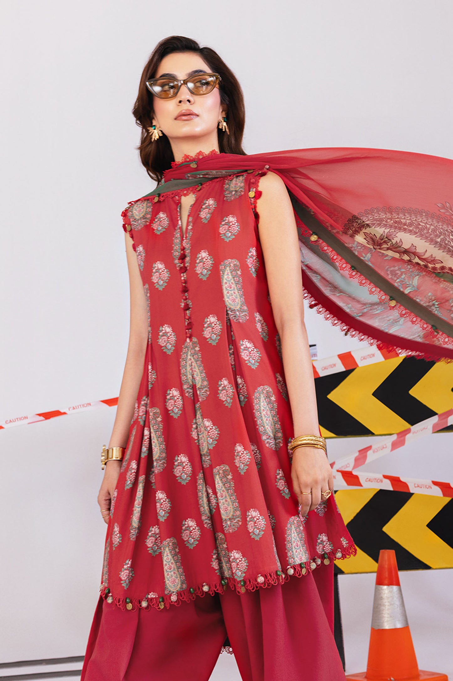 3 Pc Unstitched Printed Linen Suit