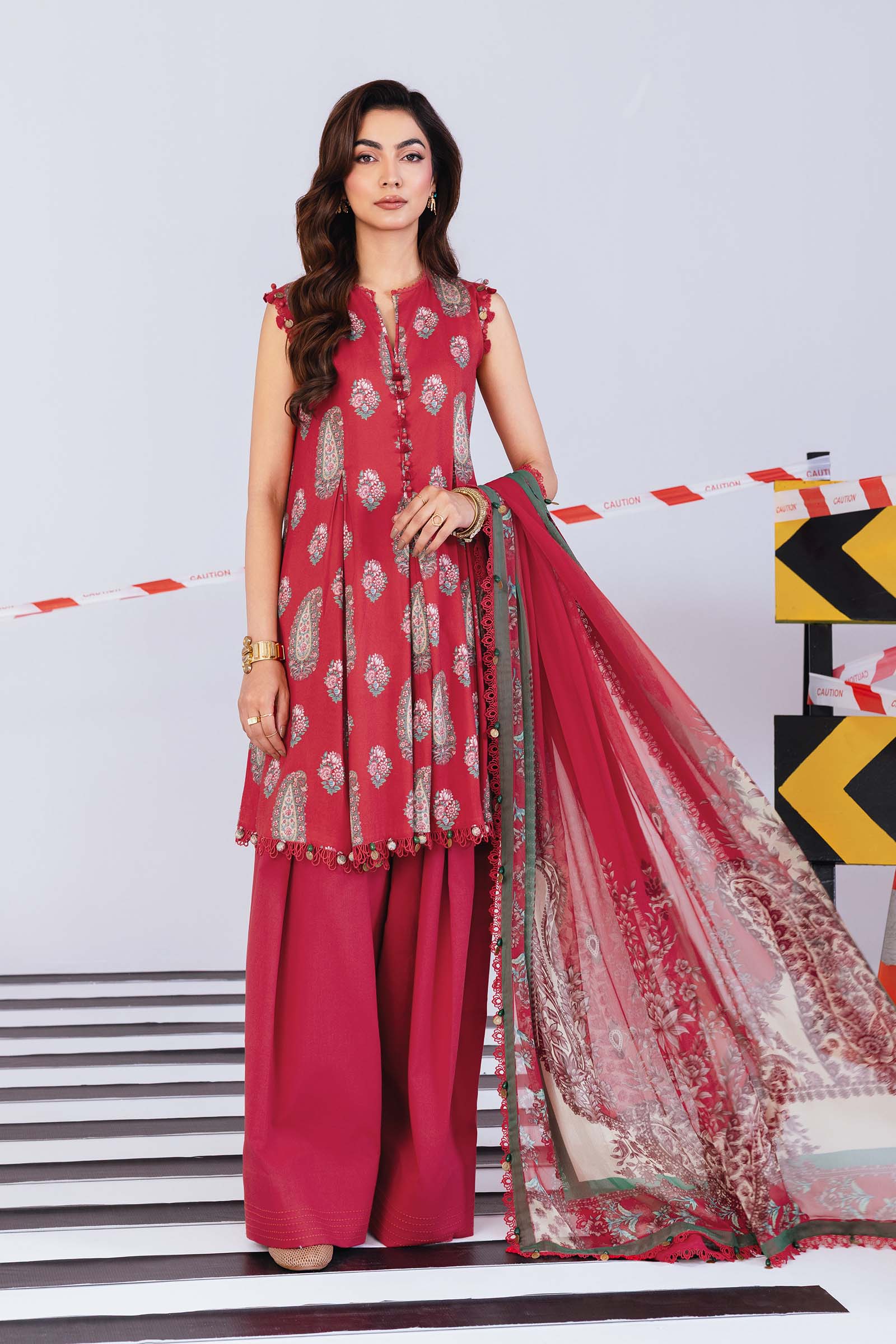 3 Pc Unstitched Printed Linen Suit