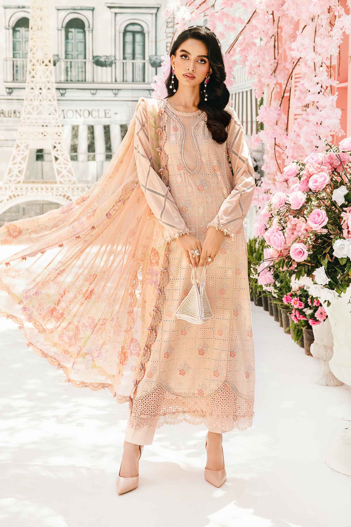 3 Piece Unstitched Embroidered Lawn Suit | MPT-2601-A