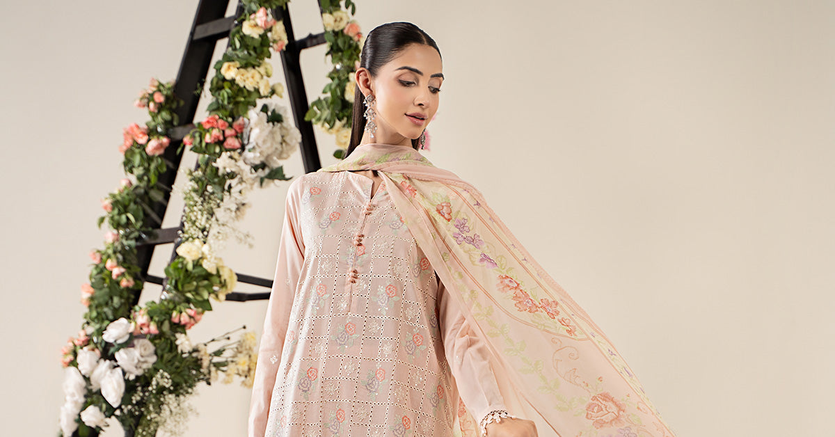 3 Piece Embroidered Lawn Suit | MPS-2601-A