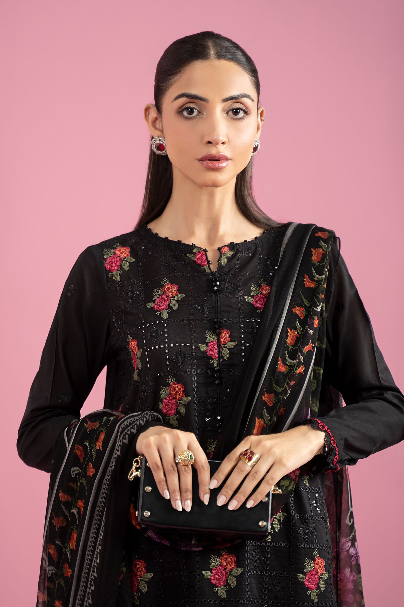 3 Piece Embroidered Lawn Suit | MPS-2601-B