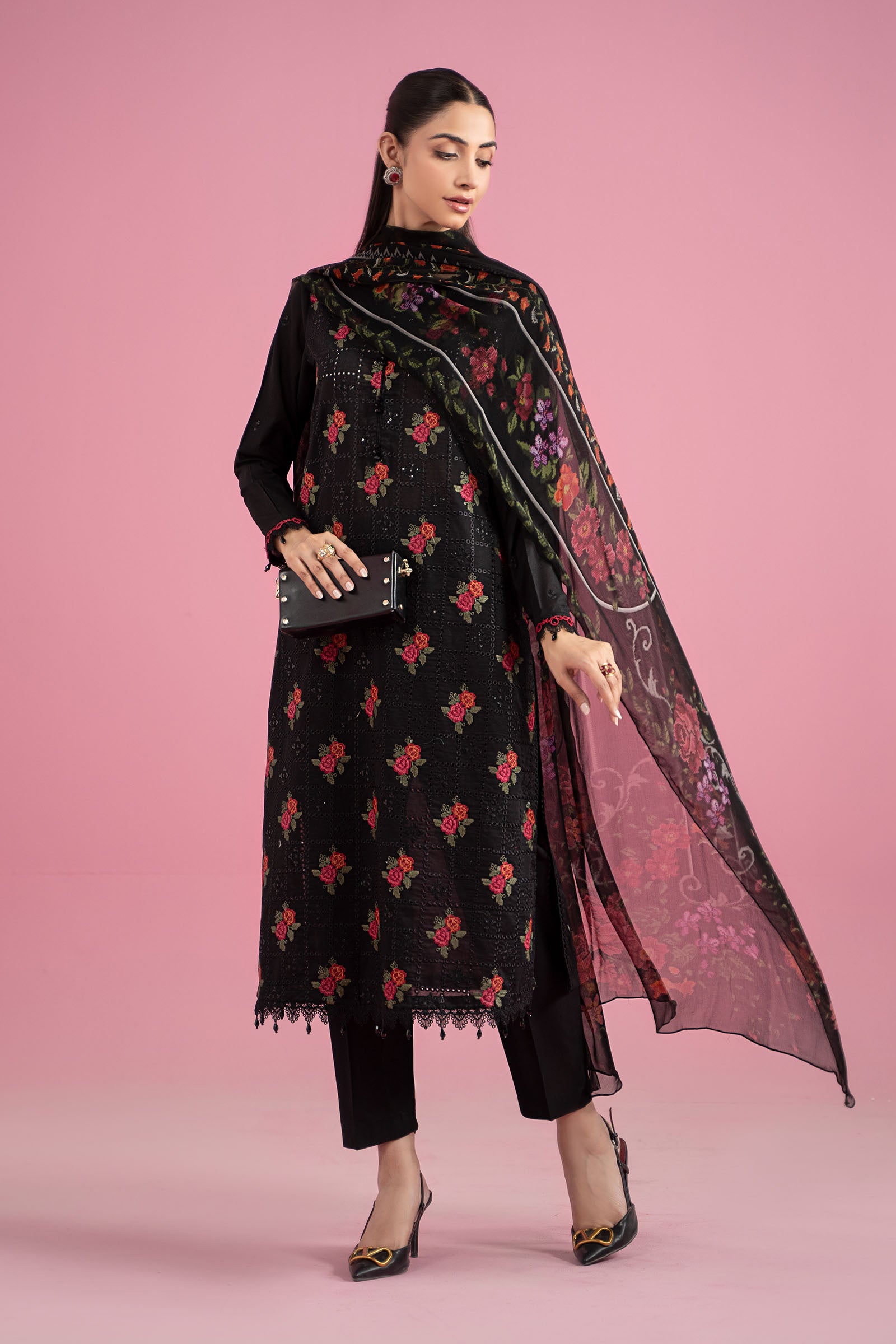 3 Piece Embroidered Lawn Suit | MPS-2601-B