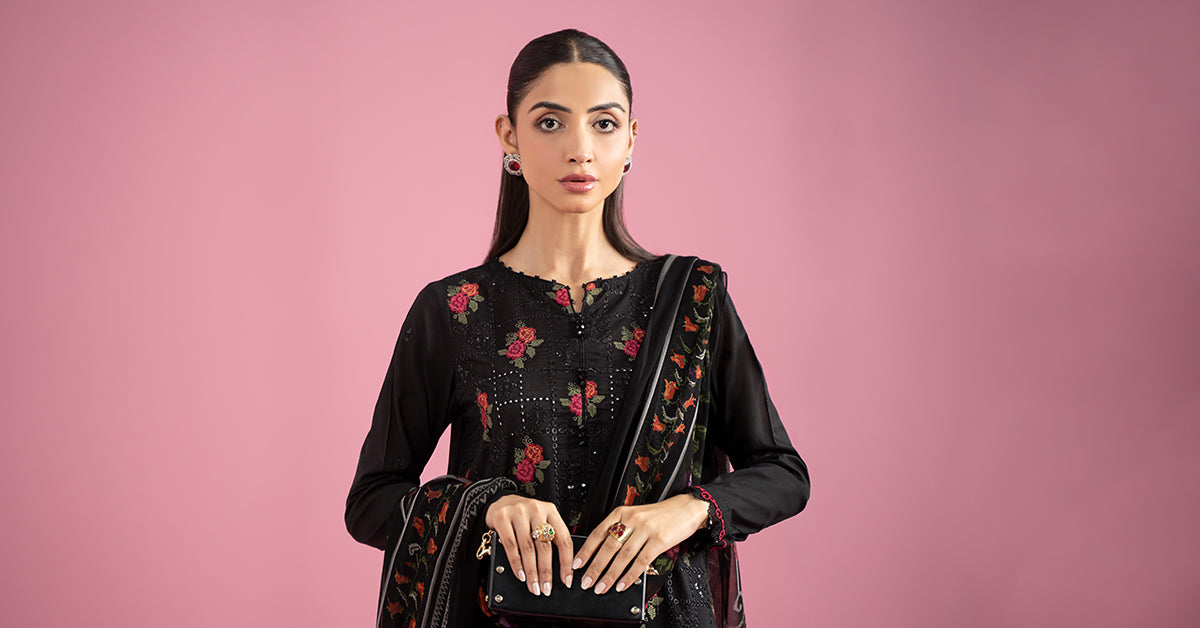 3 Piece Embroidered Lawn Suit | MPS-2601-B