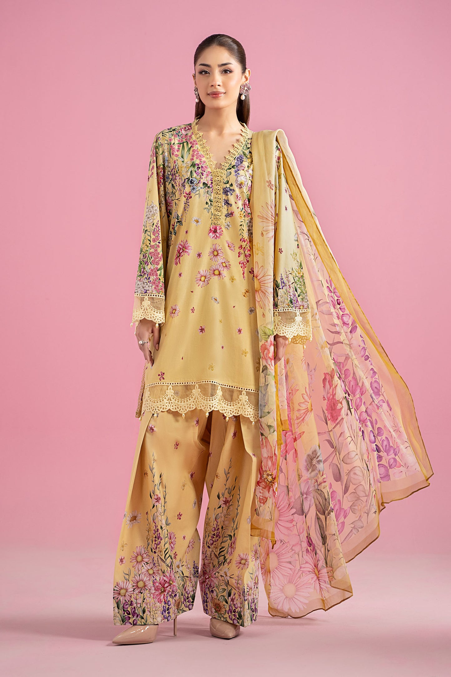 3 Piece Embroidered Lawn Suit | MPS-2603-A