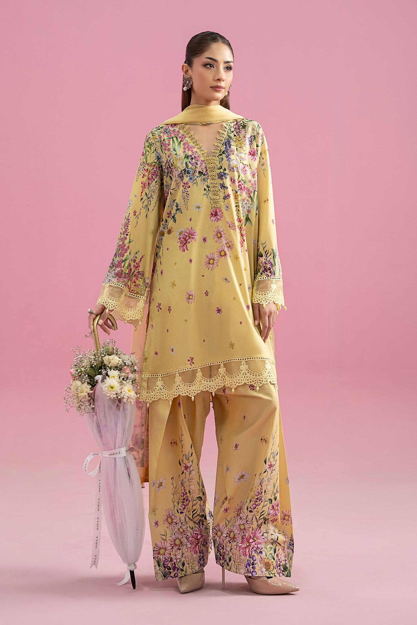 3 Piece Embroidered Lawn Suit | MPS-2603-A