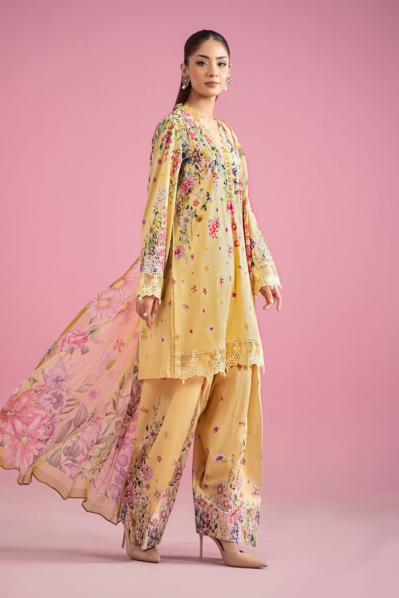 3 Piece Embroidered Lawn Suit | MPS-2603-A