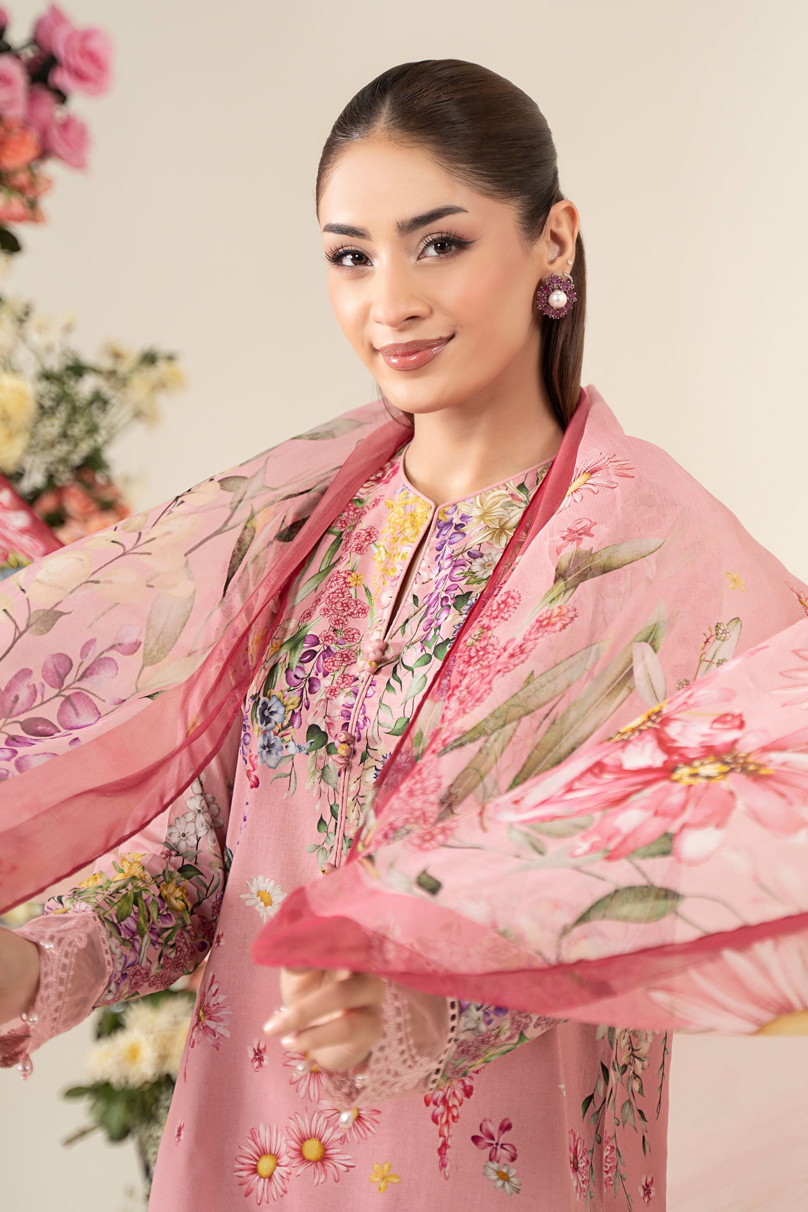 3 Piece Embroidered Lawn Suit | MPS-2603-B
