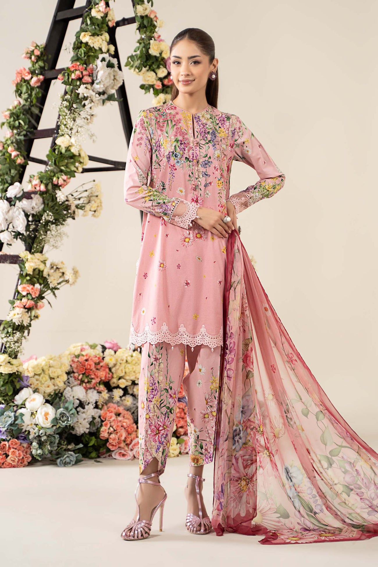 3 Piece Embroidered Lawn Suit | MPS-2603-B