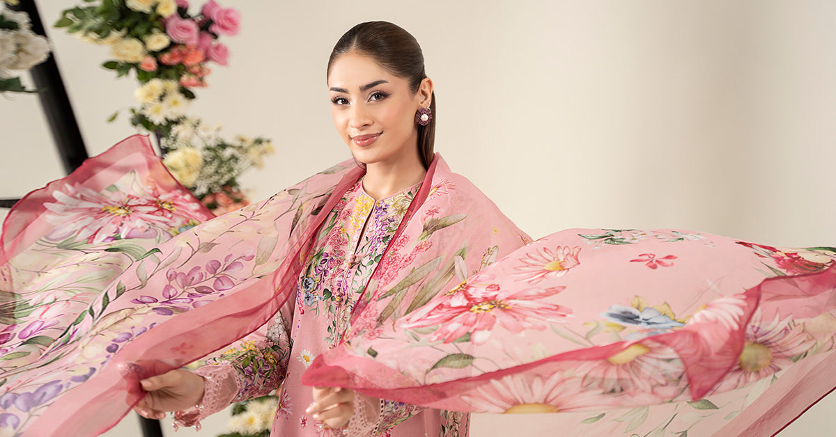 3 Piece Embroidered Lawn Suit | MPS-2603-B