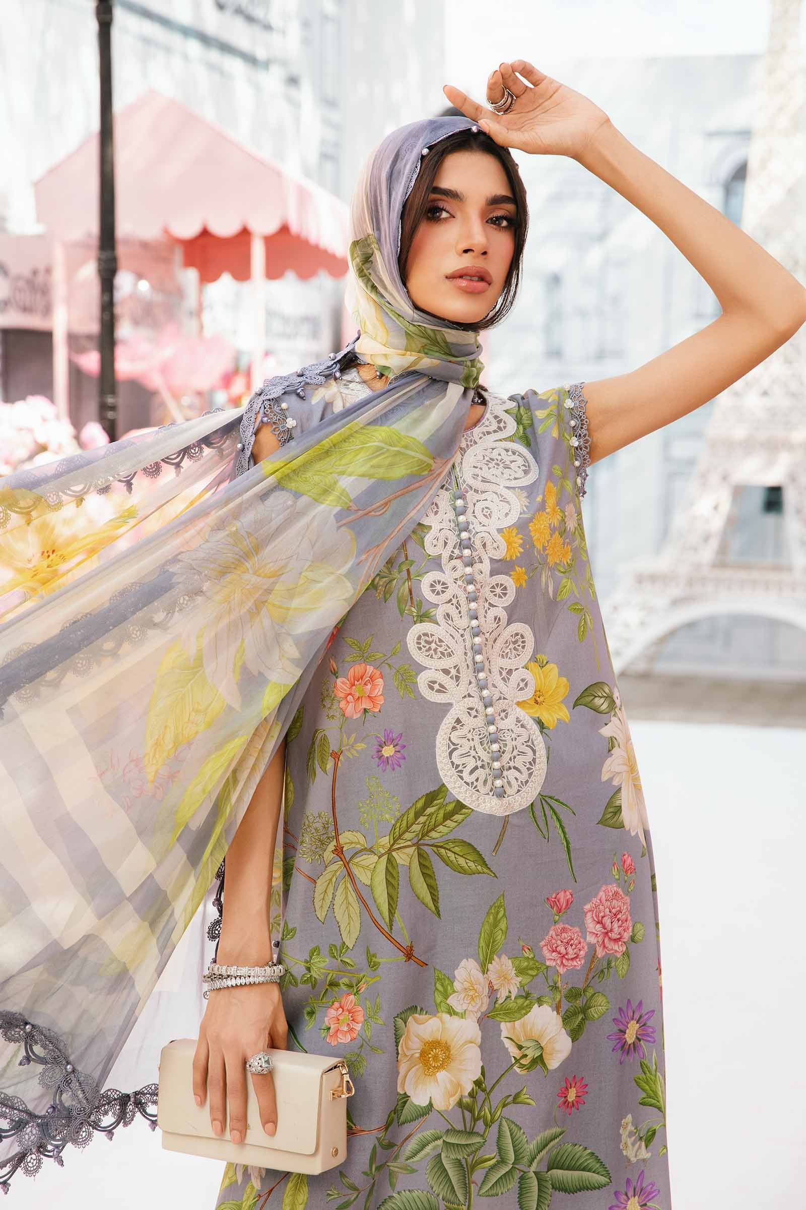 3 Piece Unstitched Embroidered Lawn Suit | MPT-2604-A