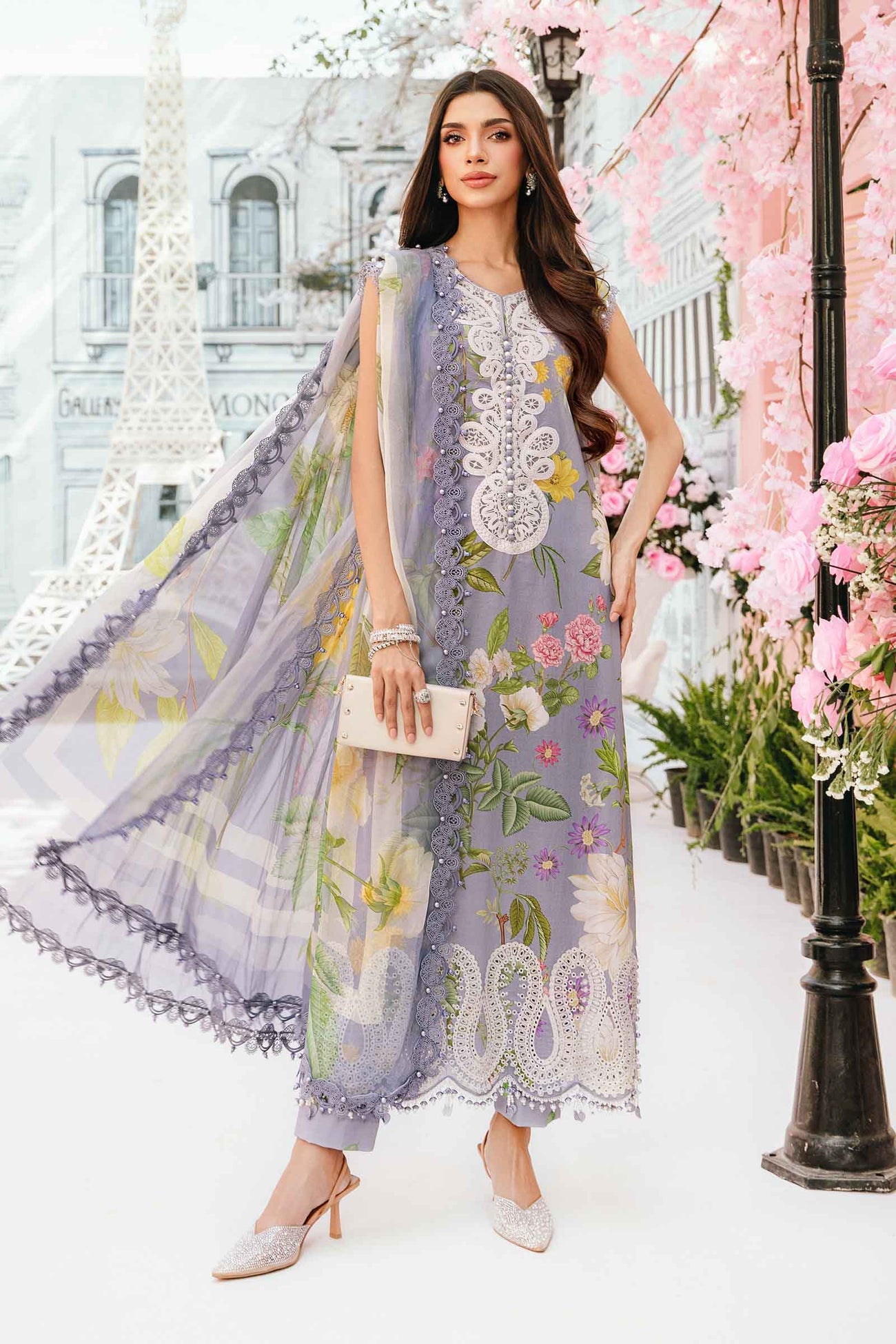 3 Piece Unstitched Embroidered Lawn Suit | MPT-2604-A