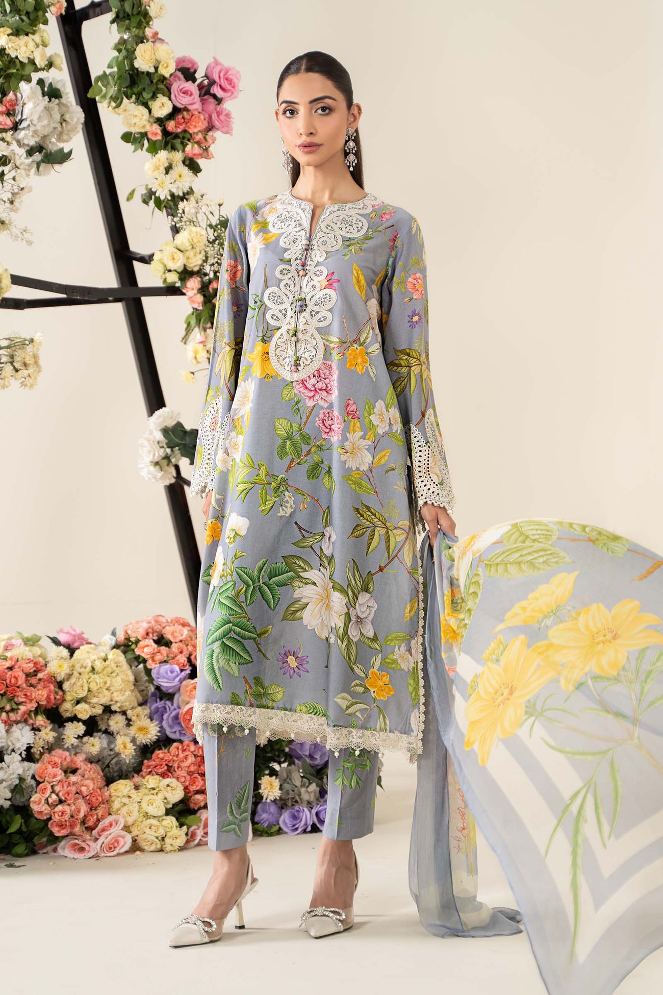 3 Piece Embroidered Lawn Suit | MPS-2604-A