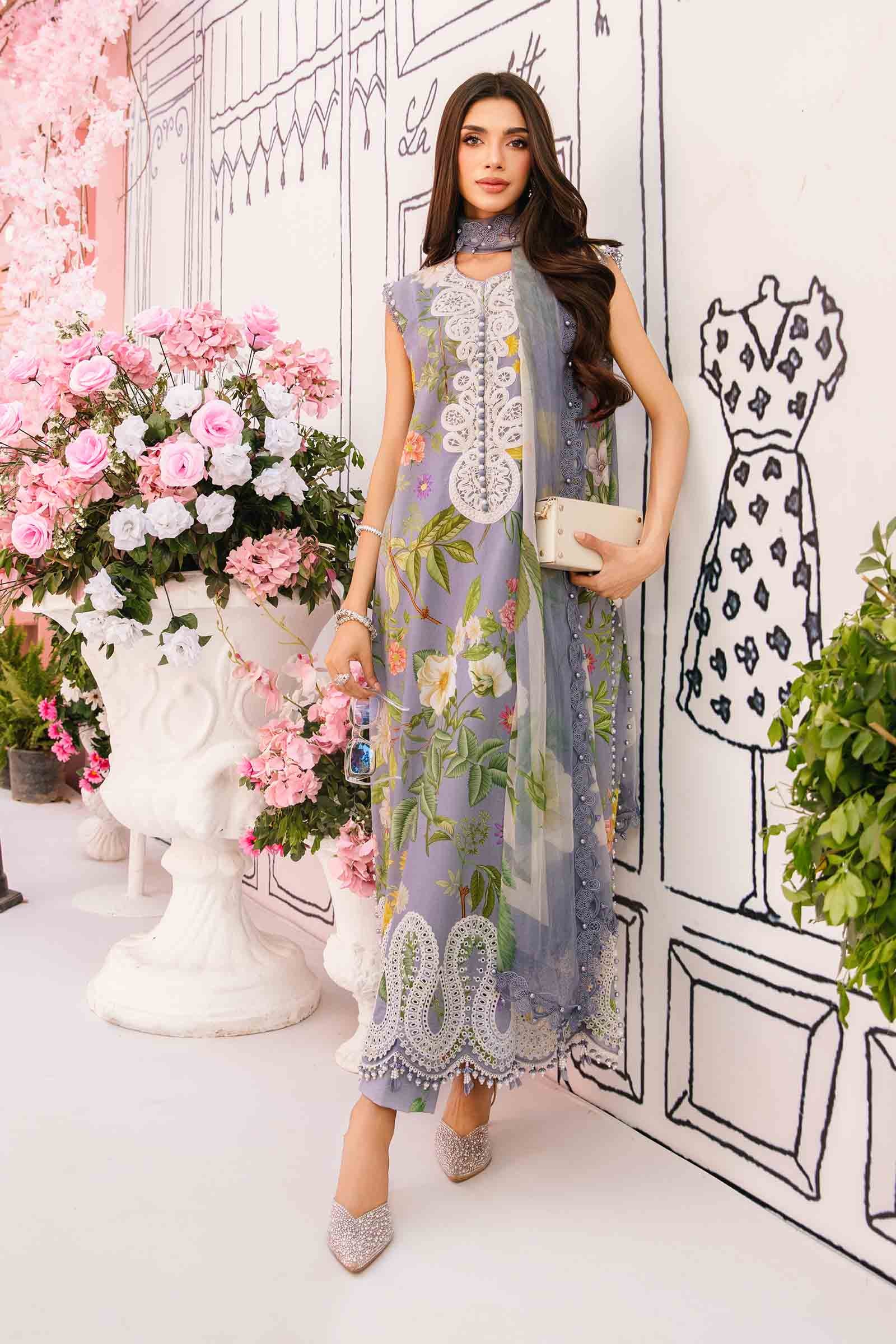 3 Piece Unstitched Embroidered Lawn Suit | MPT-2604-A