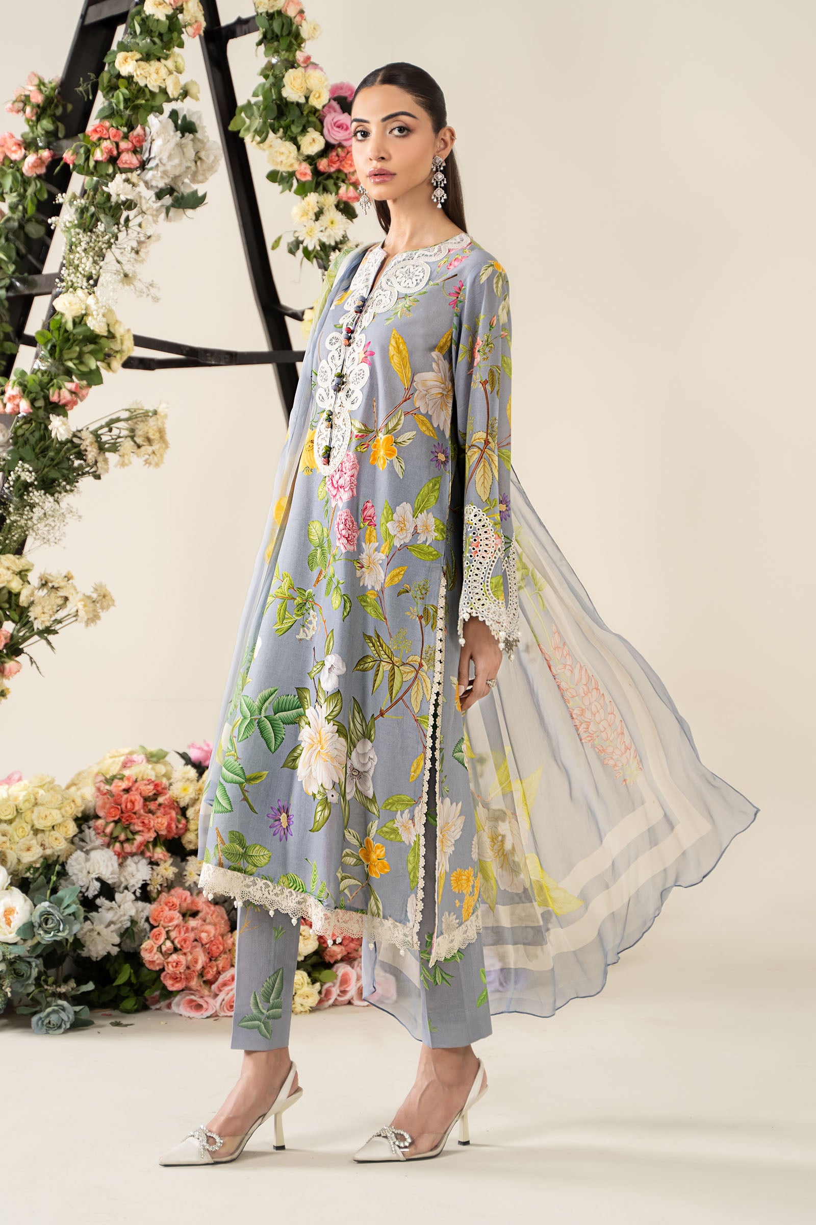 3 Piece Embroidered Lawn Suit | MPS-2604-A