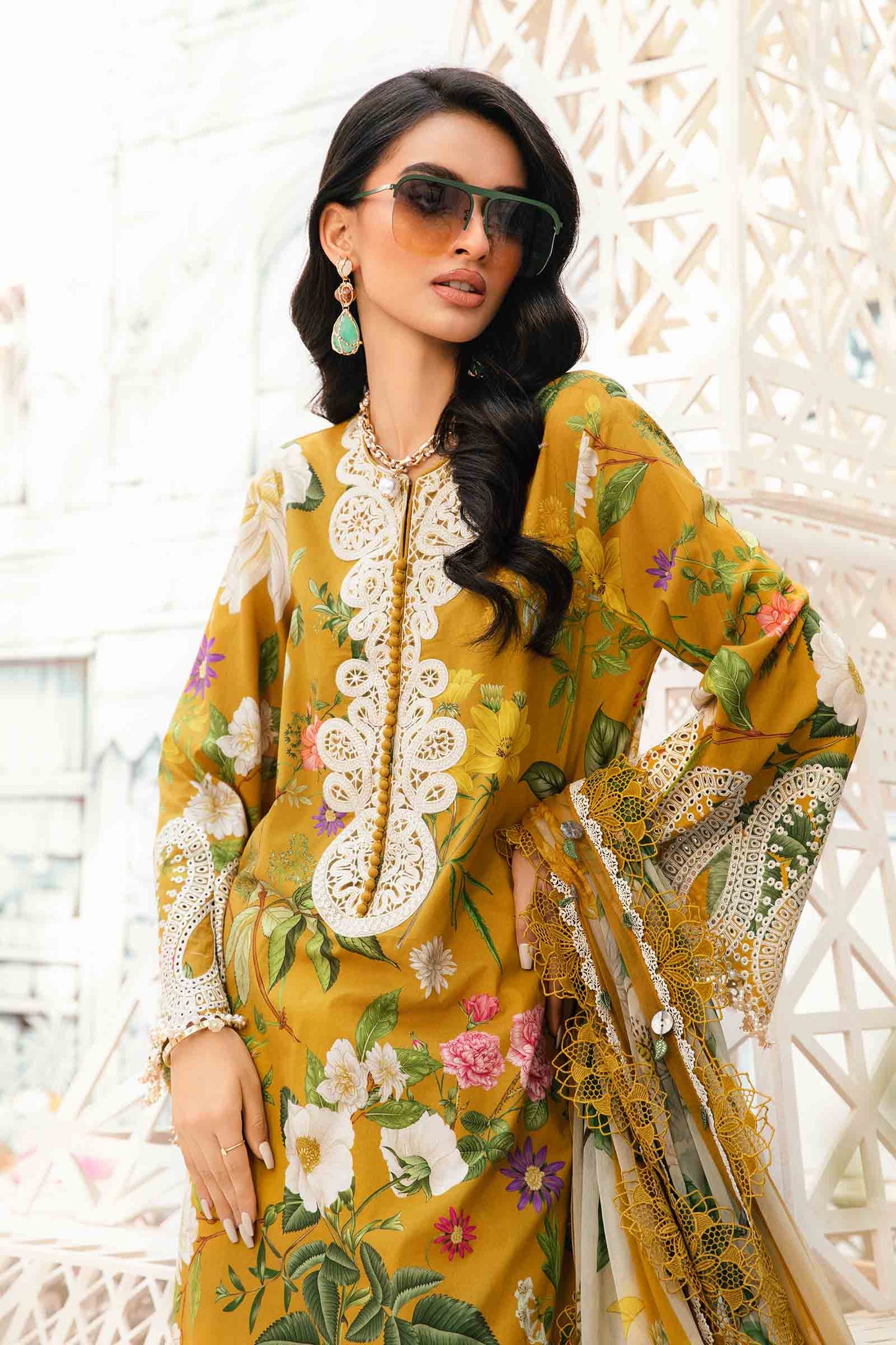 3 Piece Unstitched Embroidered Lawn Suit | MPT-2604-B