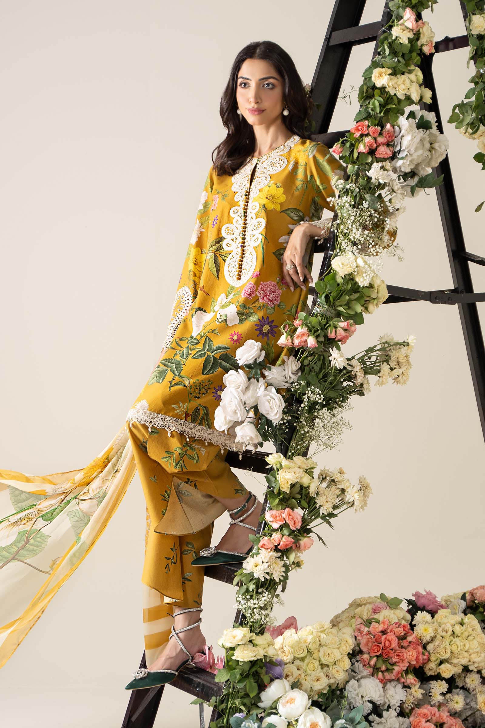3 Piece Embroidered Lawn Suit | MPS-2604-B