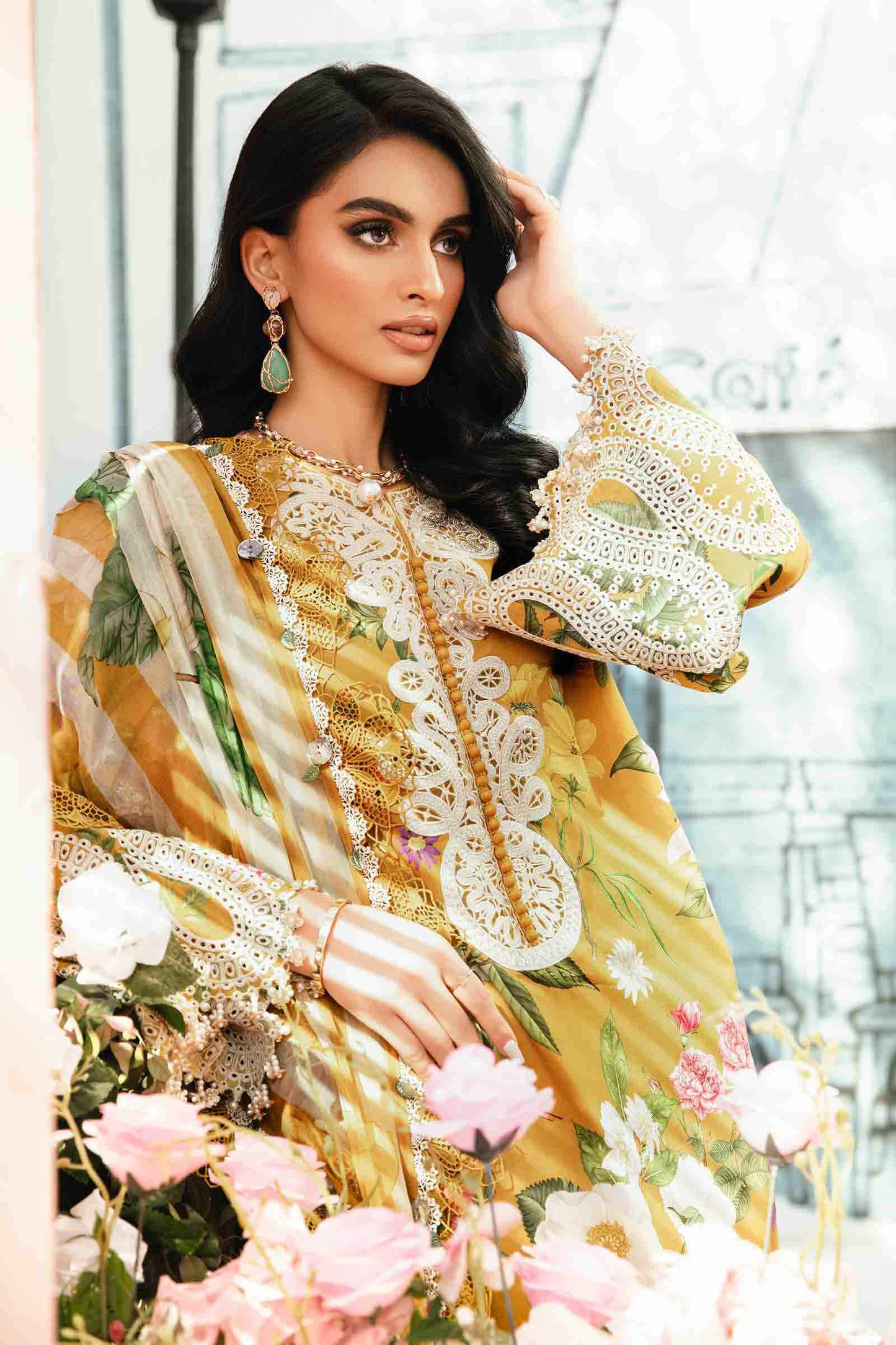 3 Piece Unstitched Embroidered Lawn Suit | MPT-2604-B
