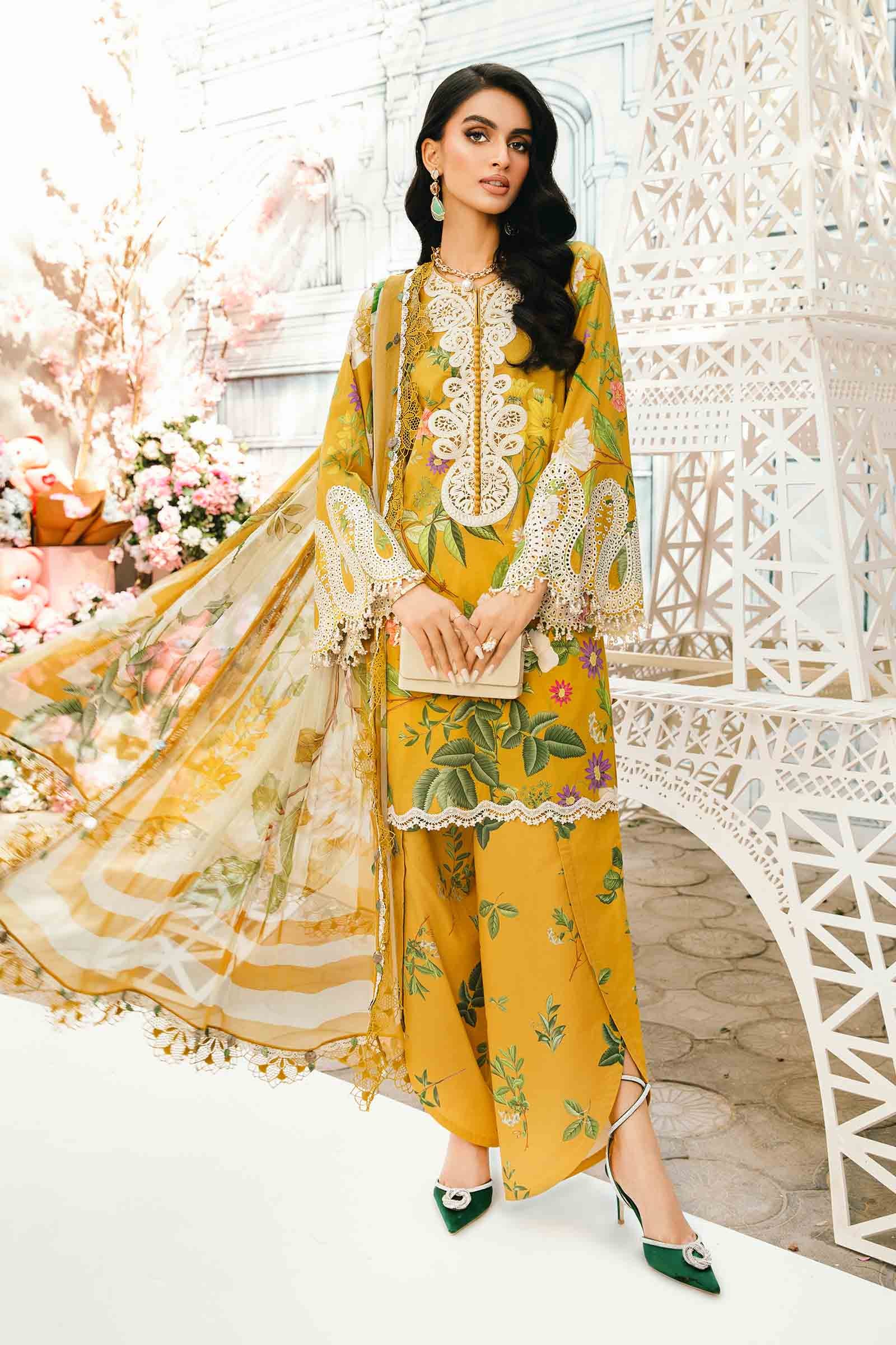 3 Piece Unstitched Embroidered Lawn Suit | MPT-2604-B