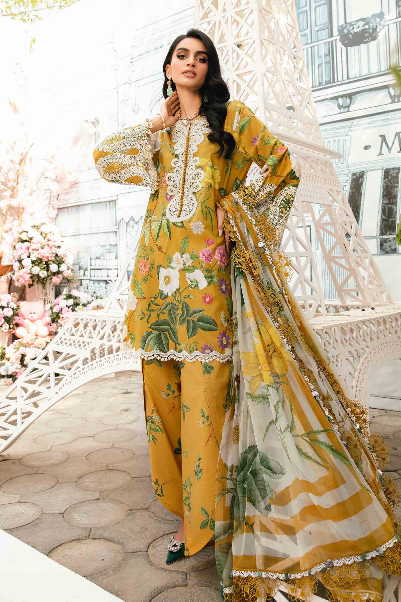 3 Piece Unstitched Embroidered Lawn Suit | MPT-2604-B