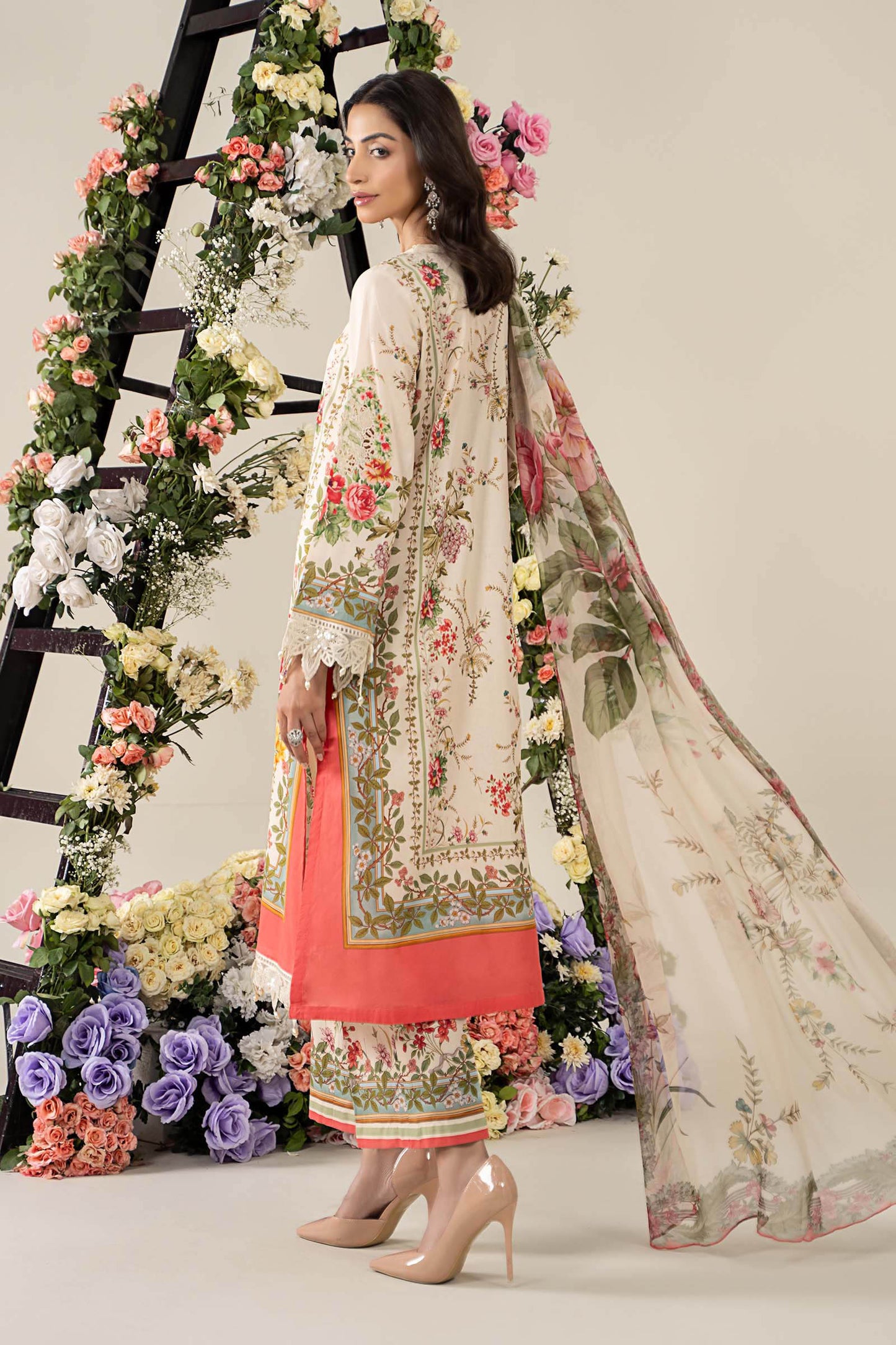3 Piece Embroidered Lawn Suit | MPS-2605-A
