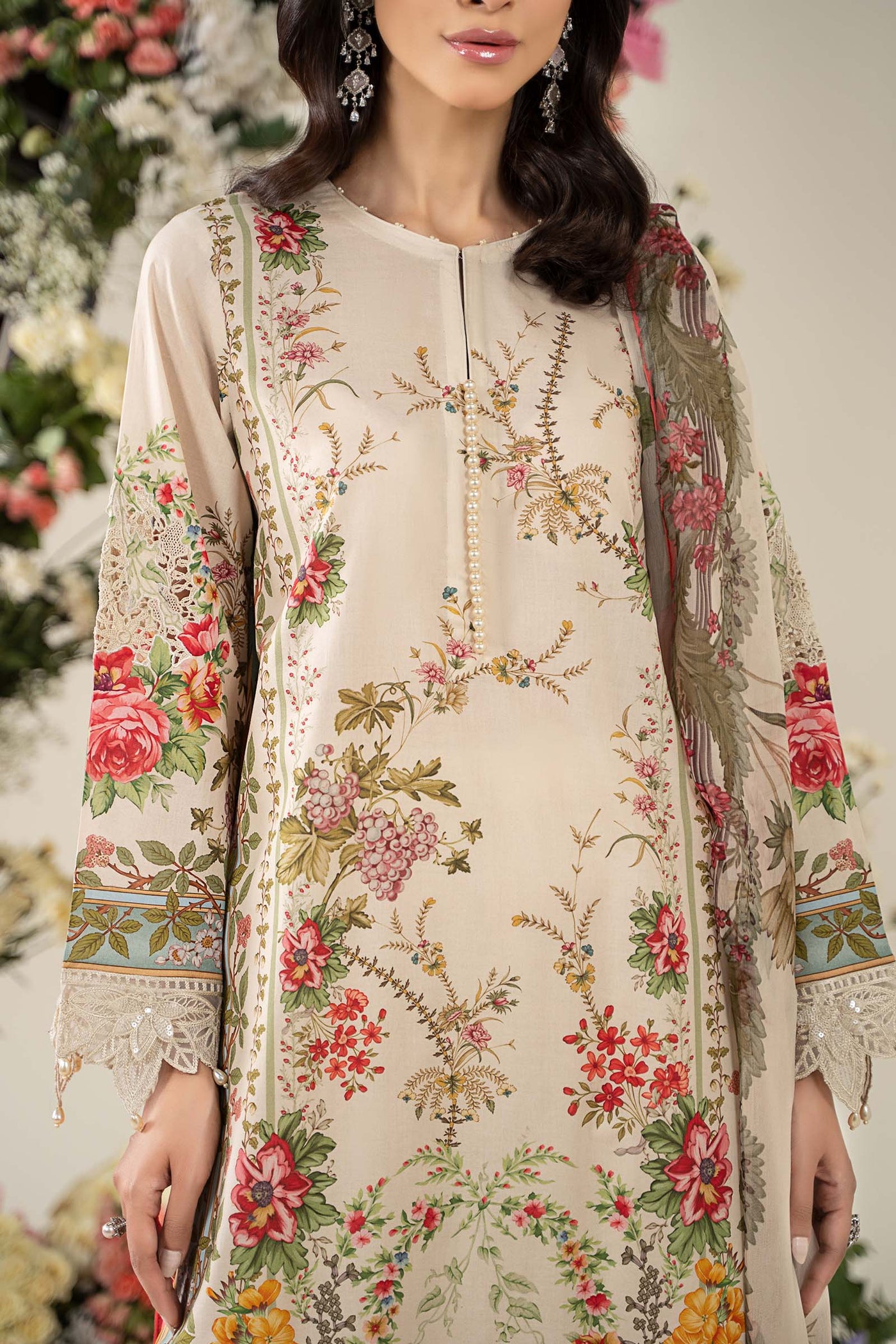 3 Piece Embroidered Lawn Suit | MPS-2605-A