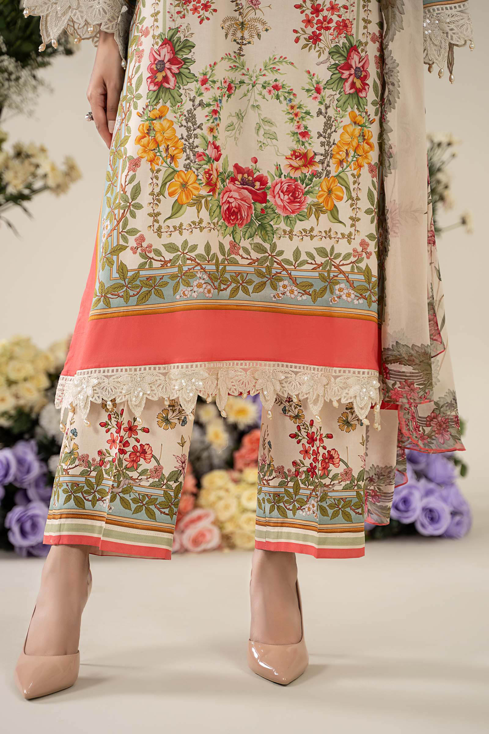 3 Piece Embroidered Lawn Suit | MPS-2605-A