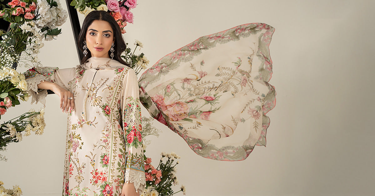 3 Piece Embroidered Lawn Suit | MPS-2605-A