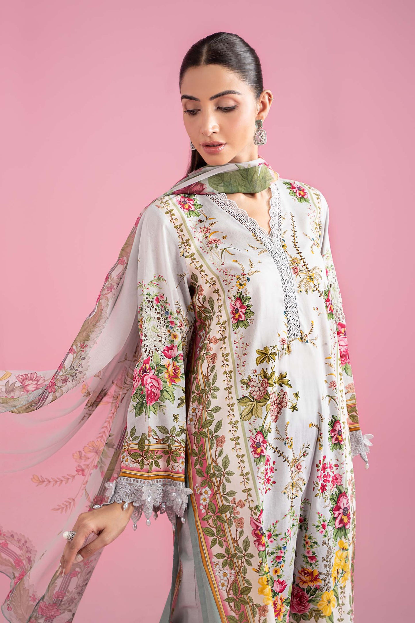 3 Piece Embroidered Lawn Suit | MPS-2605-B