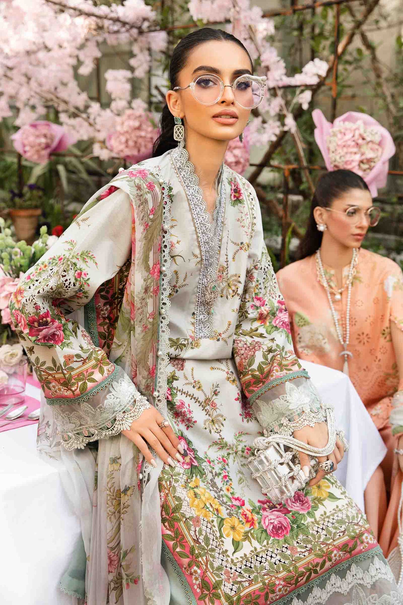 3 Piece Unstitched Embroidered Lawn Suit | MPT-2605-B