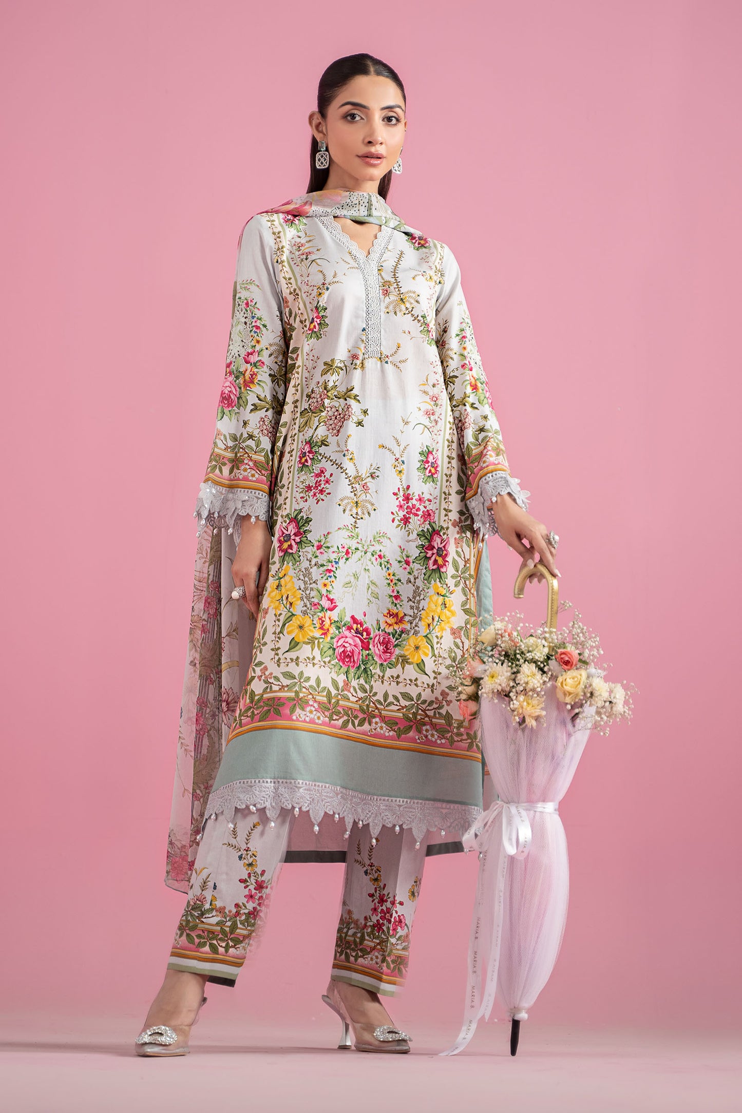 3 Piece Embroidered Lawn Suit | MPS-2605-B