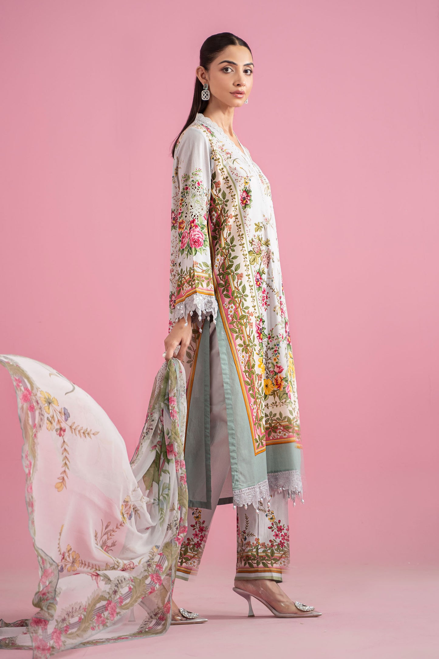 3 Piece Embroidered Lawn Suit | MPS-2605-B