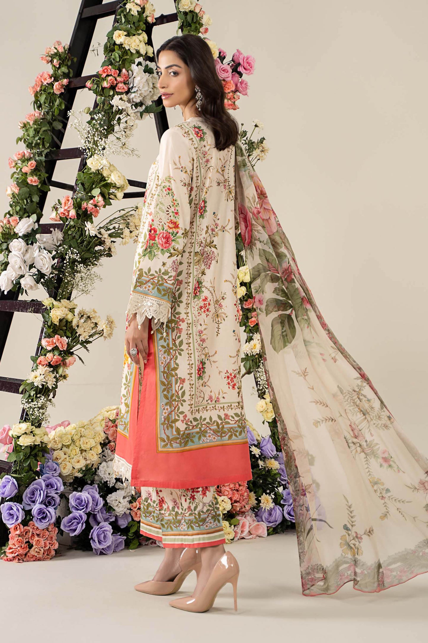 3 Piece Unstitched Embroidered Lawn Suit | MPT-2605-A
