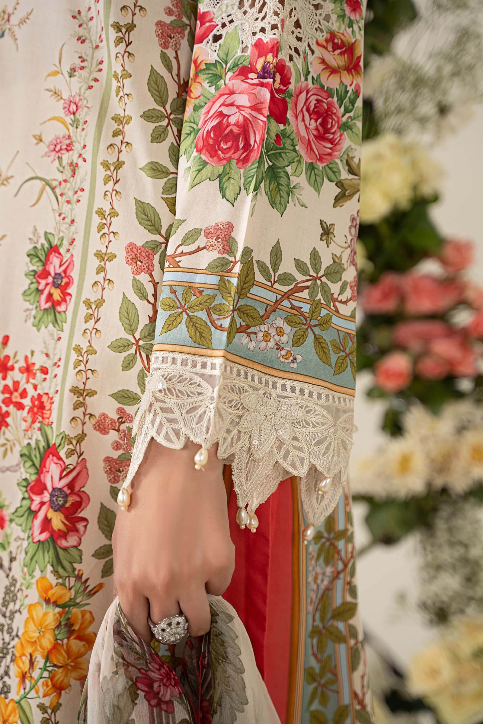 3 Piece Unstitched Embroidered Lawn Suit | MPT-2605-A