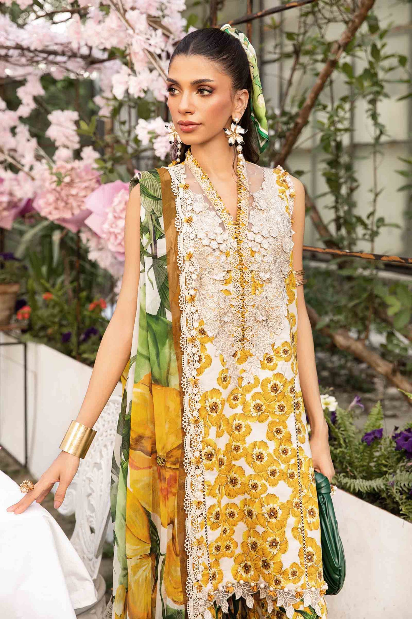3 Piece Unstitched Embroidered Lawn Suit | MPT-2606-A
