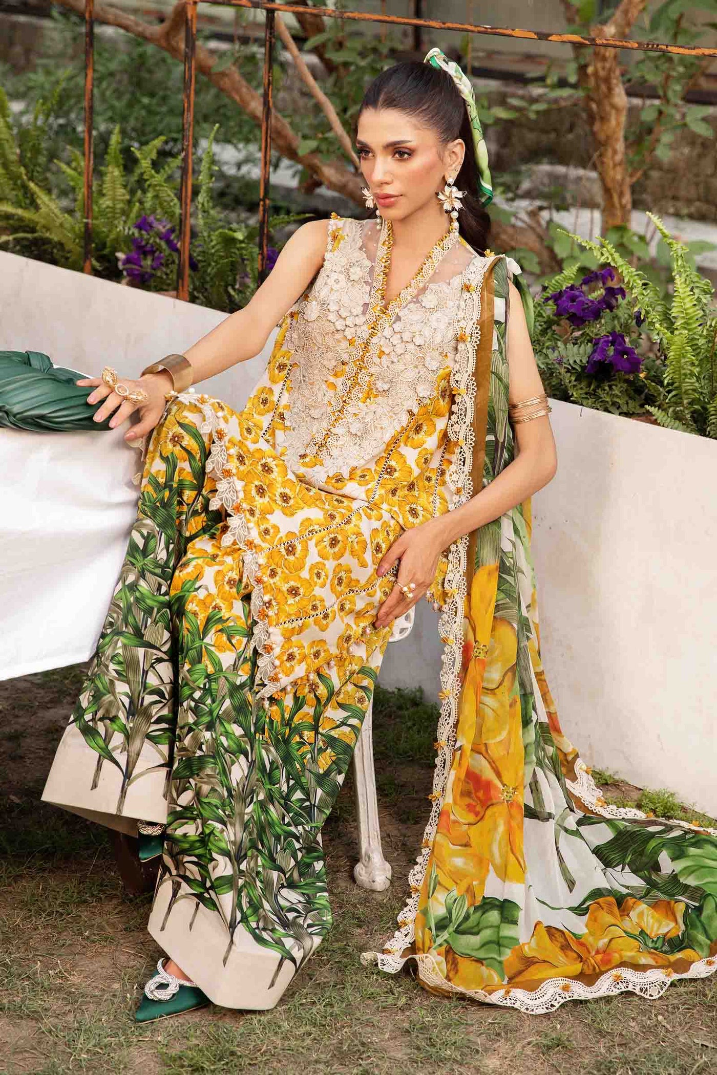3 Piece Unstitched Embroidered Lawn Suit | MPT-2606-A