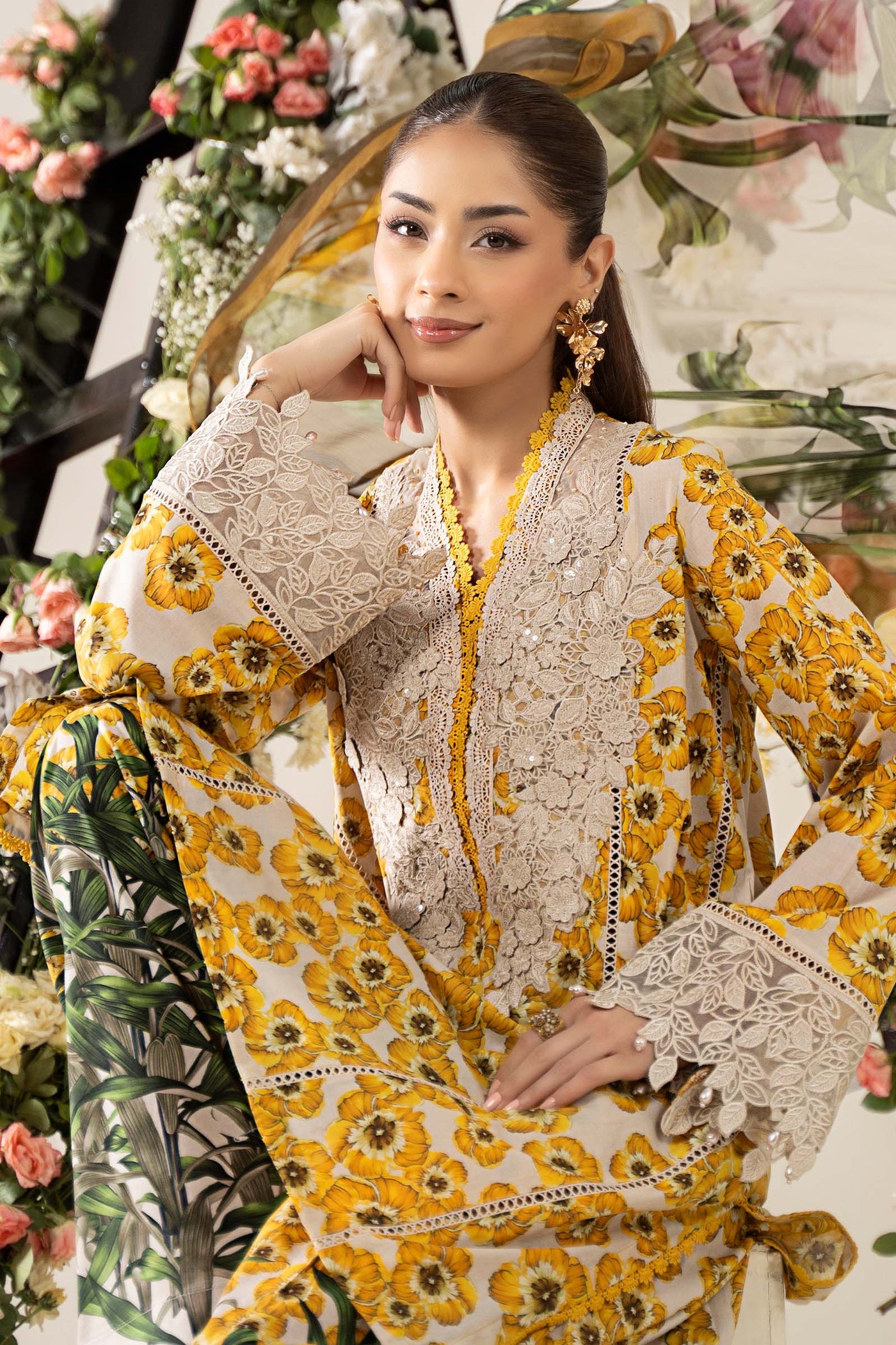 3 Piece Embroidered Lawn Suit | MPS-2606-A